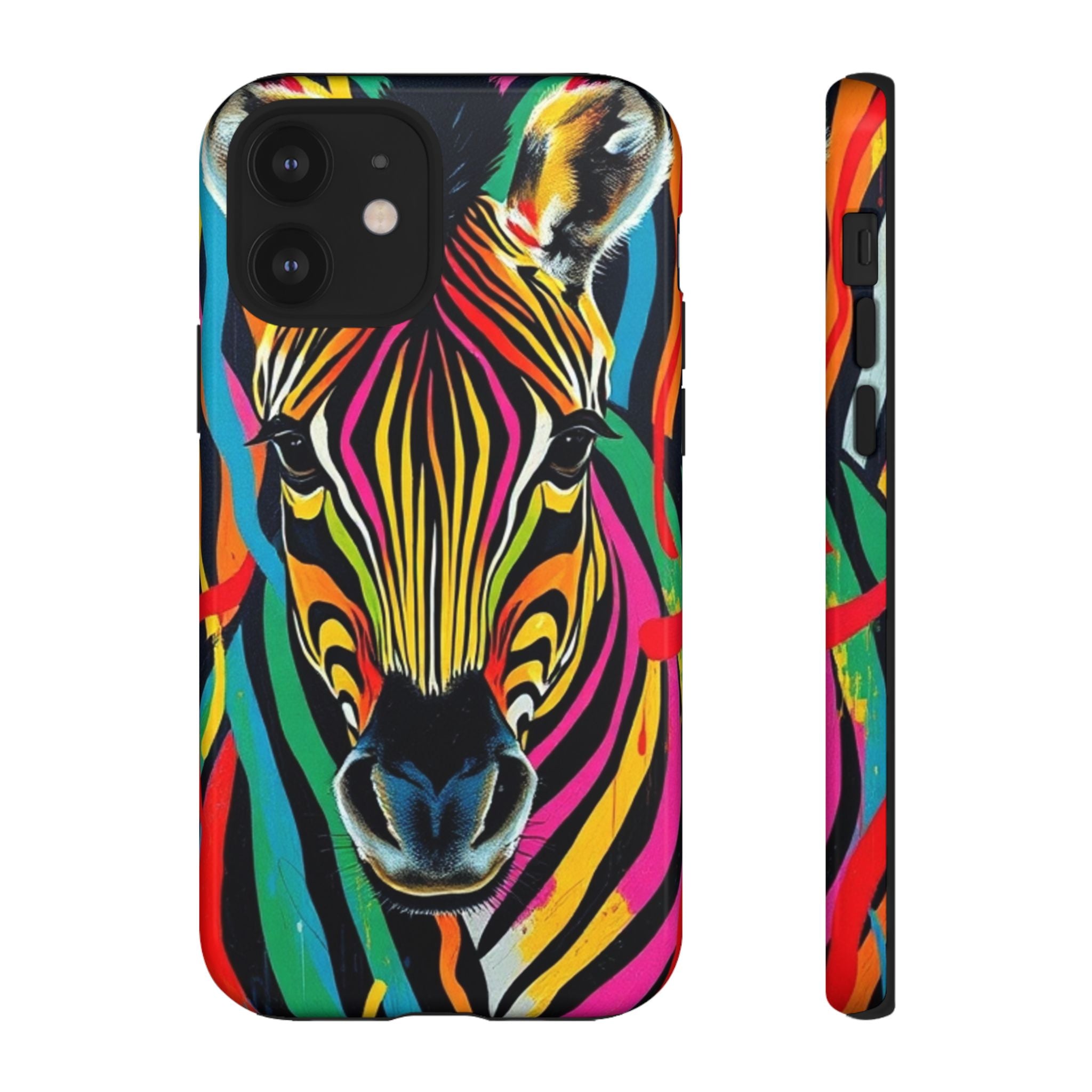 Android OR iPhone Compatible Cases - Rainbow Zebra Design - Unique Tough Cases