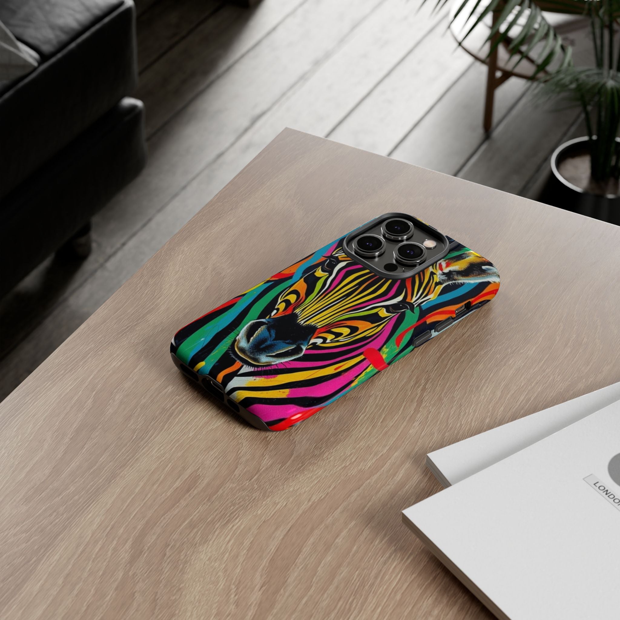 Android OR iPhone Compatible Cases - Rainbow Zebra Design - Unique Tough Cases