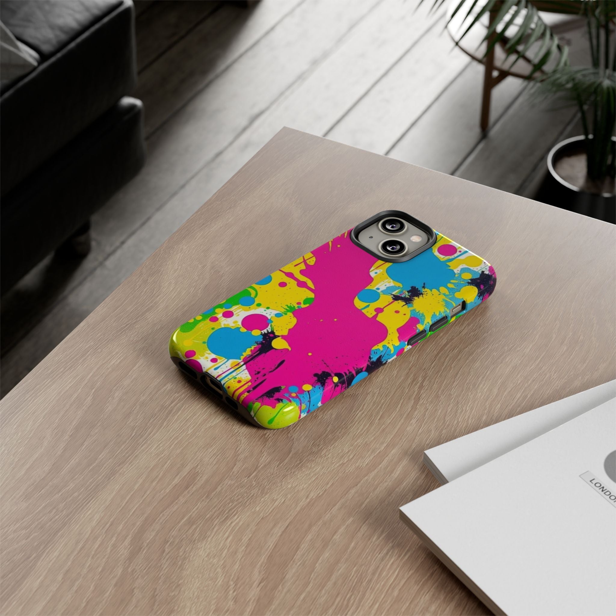 Android OR iPhone Compatible Cases - Crazy Retro Color Splash Design - Unique Tough Cases