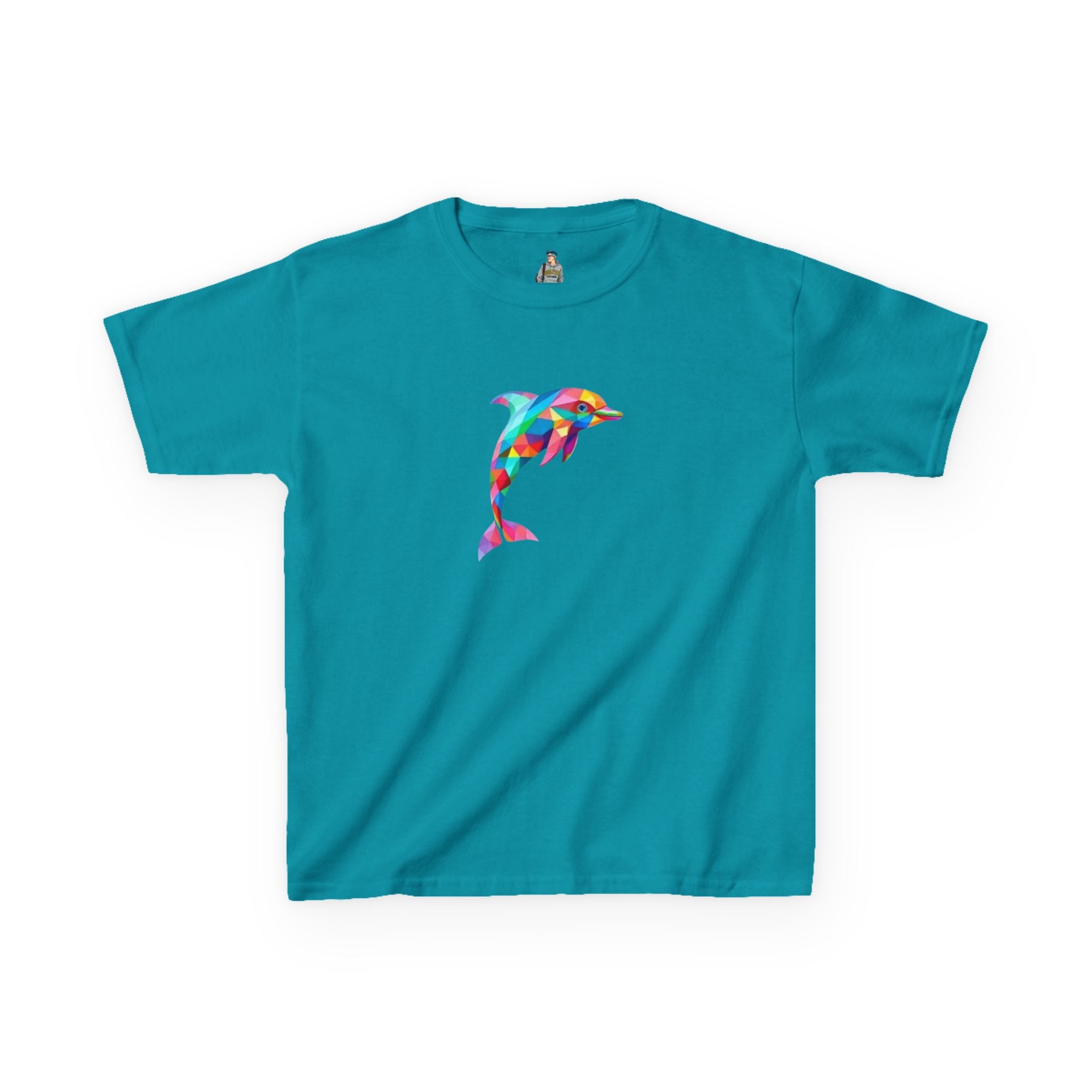 Colorful Fractal Dolphin Kids Heavy Cotton Tee