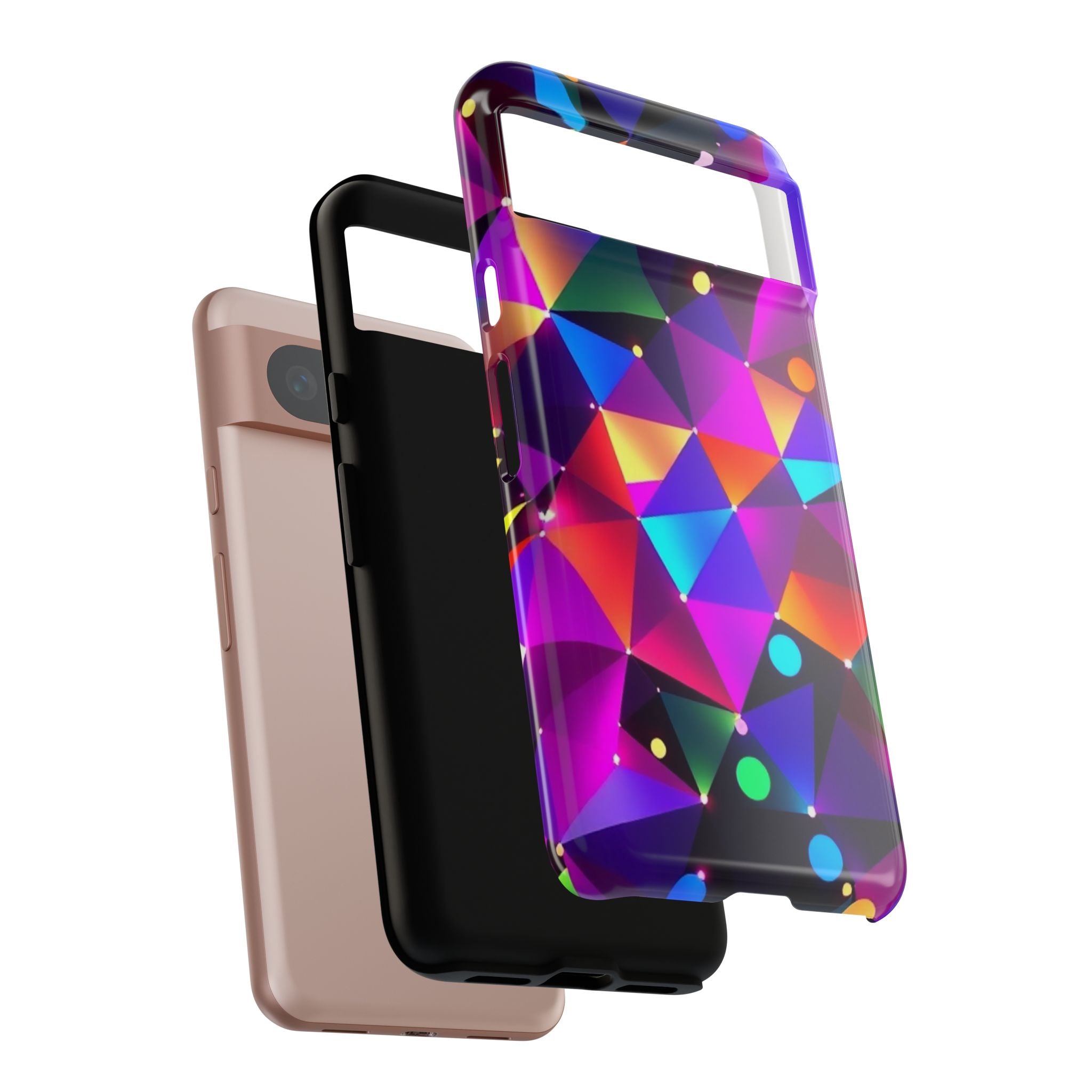 Android OR iPhone Compatible Cases - Colorful Angles Design - Unique Tough Cases