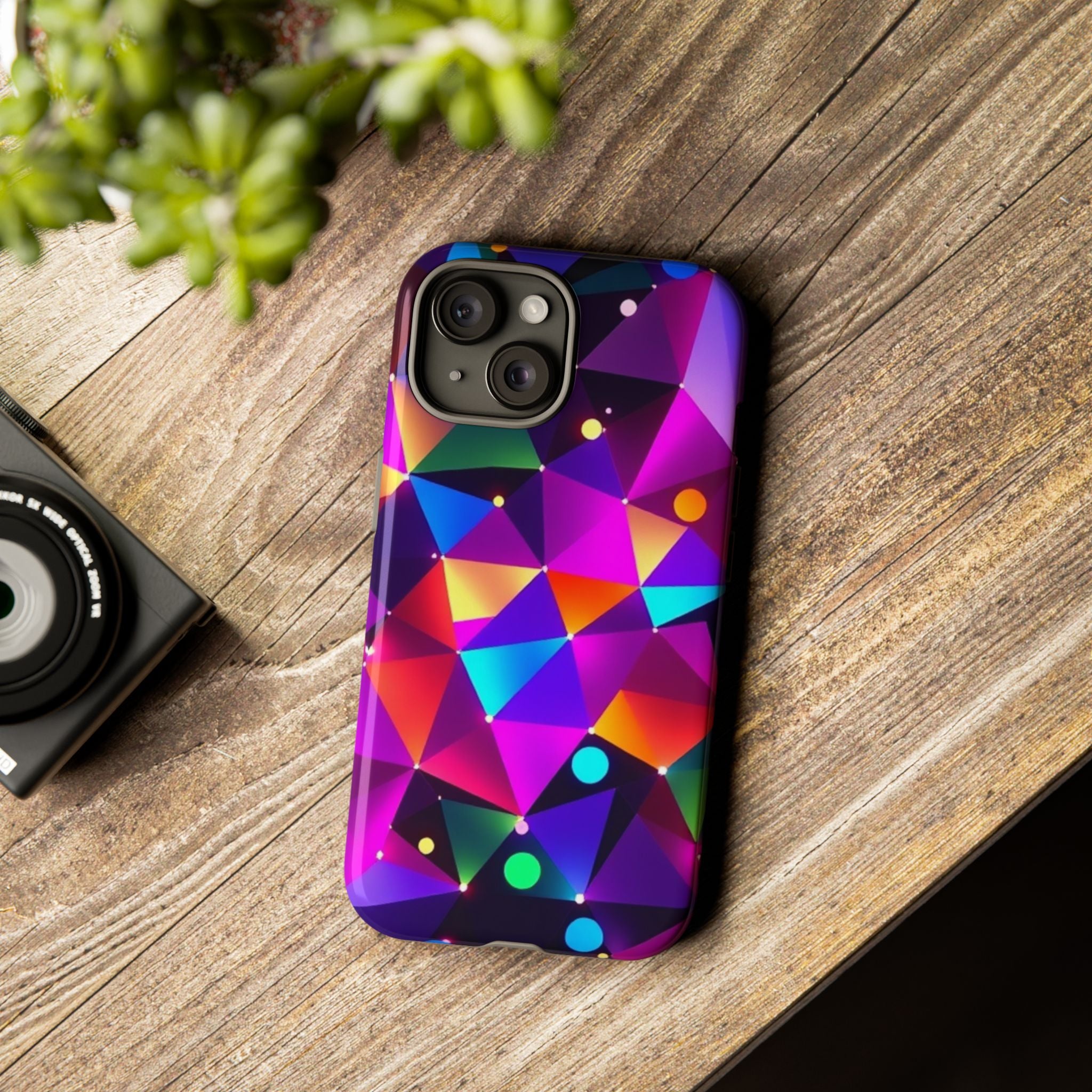 Android OR iPhone Compatible Cases - Colorful Angles Design - Unique Tough Cases