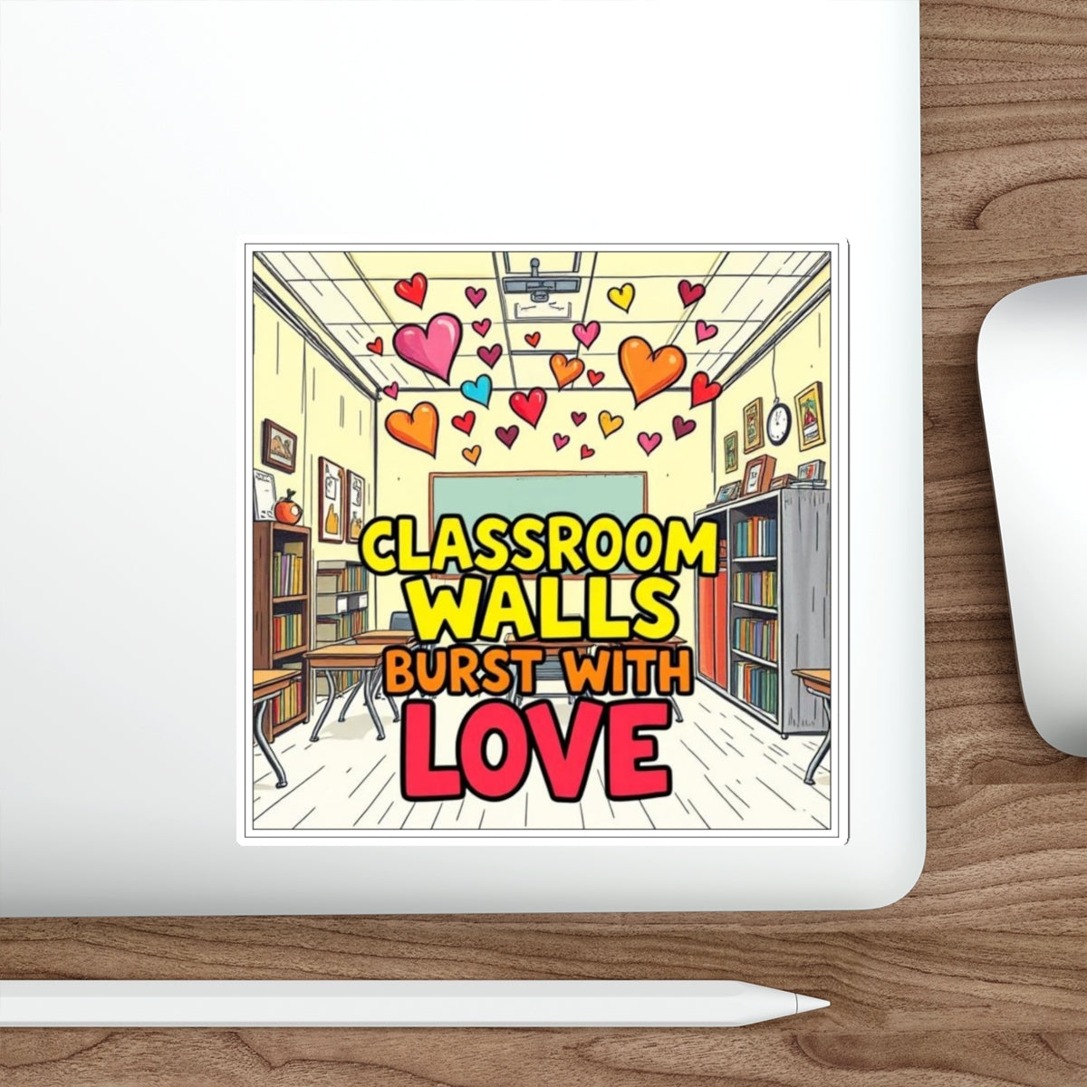 Classroom Walls Burst With Love Die-Cut Sticker - EqualiTees.Me