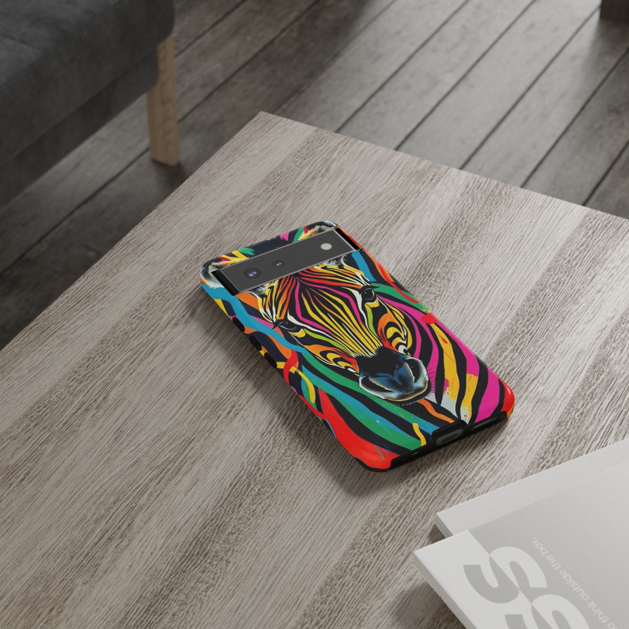 Android OR iPhone Compatible Cases - Rainbow Zebra Design - Unique Tough Cases