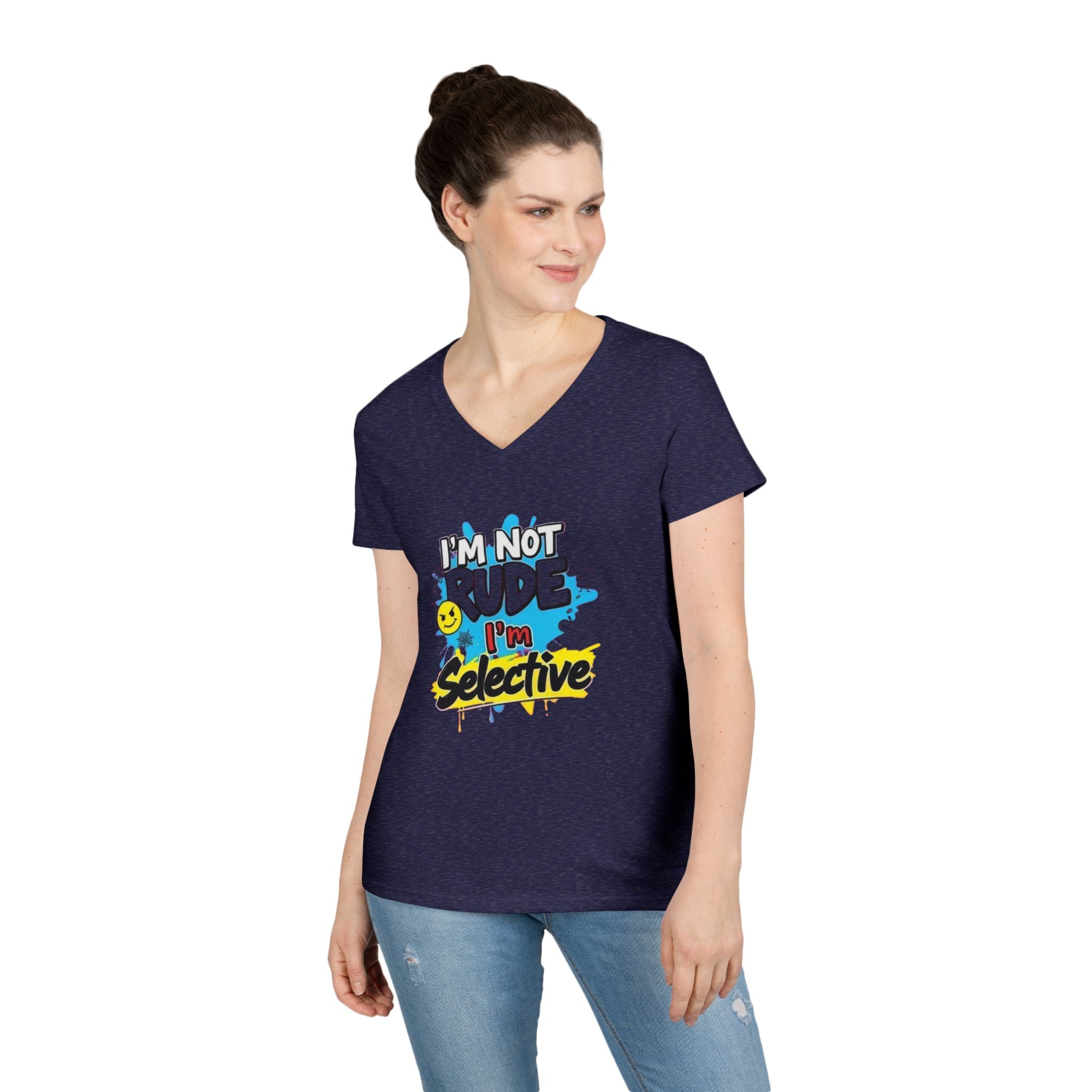 Funny I'm not Rude I'm Selective V-Neck T-Shirt for Women