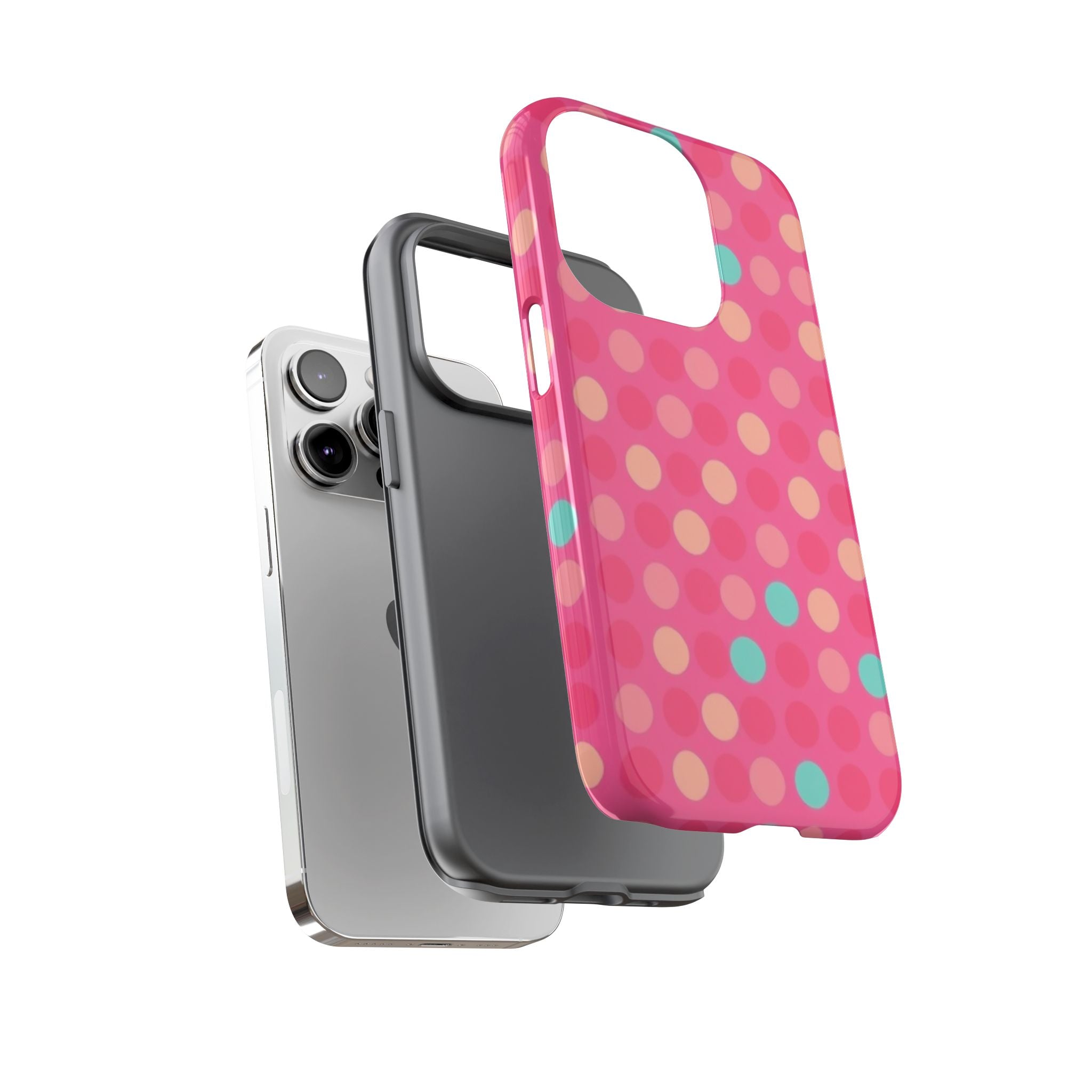 Android OR iPhone Protective Cases - Retro Polka Dots Pattern Tough Case
