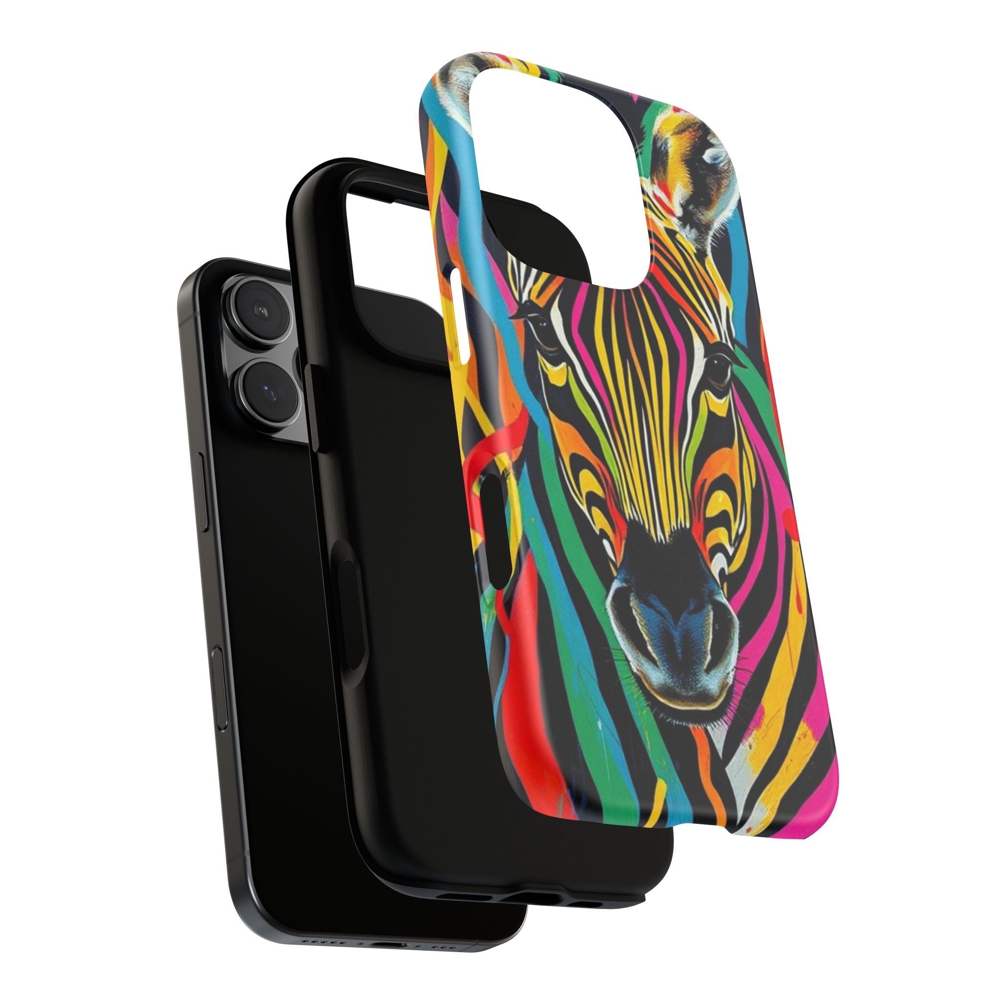 Android OR iPhone Compatible Cases - Rainbow Zebra Design - Unique Tough Cases
