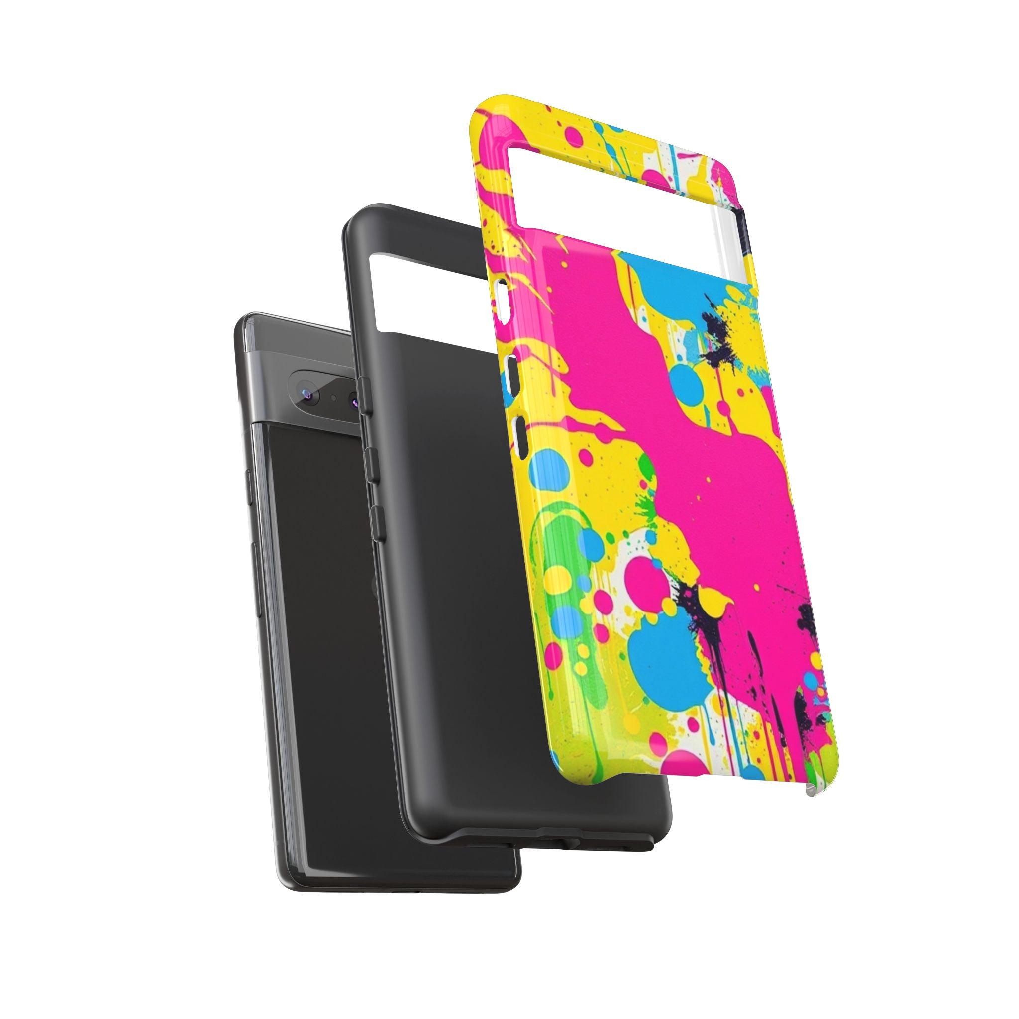 Android OR iPhone Compatible Cases - Crazy Retro Color Splash Design - Unique Tough Cases