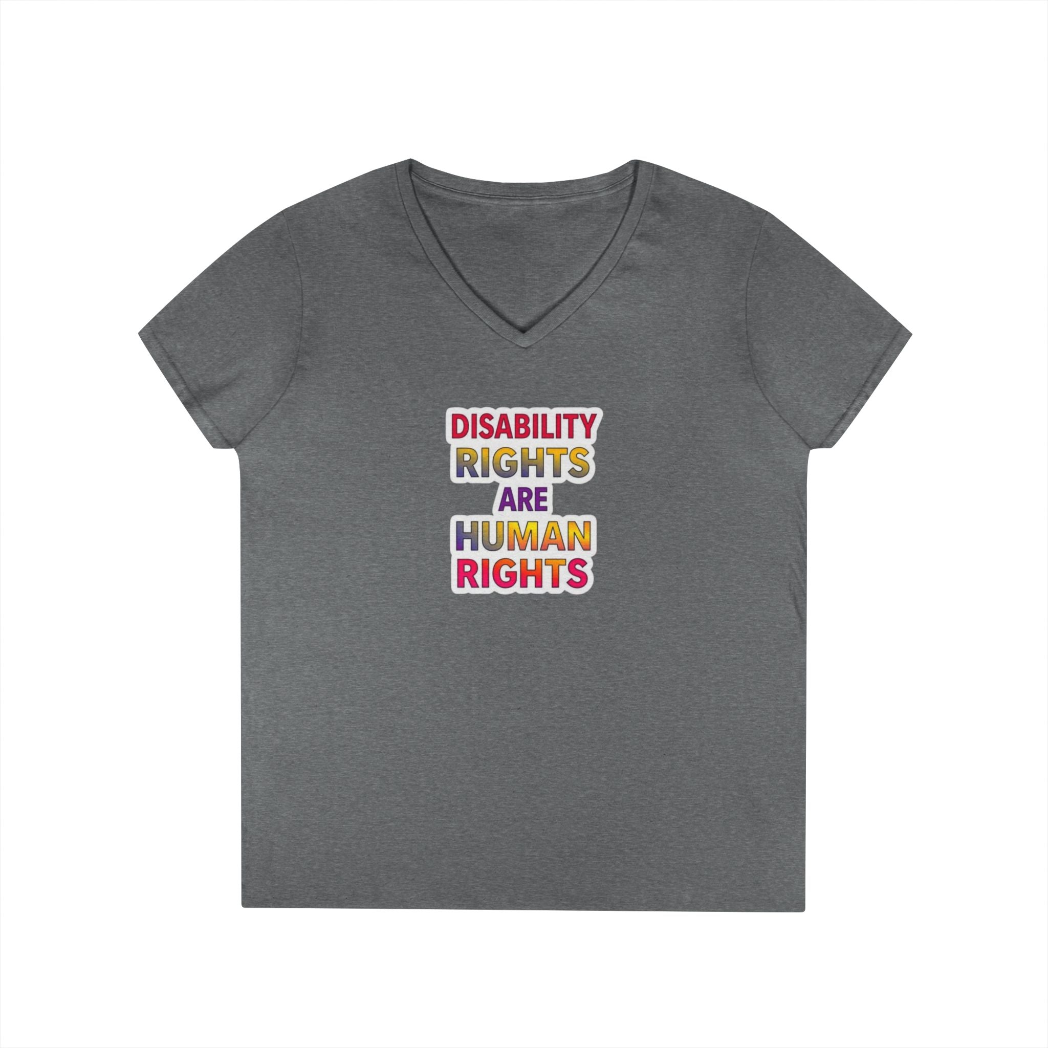 Empowering Ladies' V-Neck T-Shirt - Disability Rights Are Human Rights