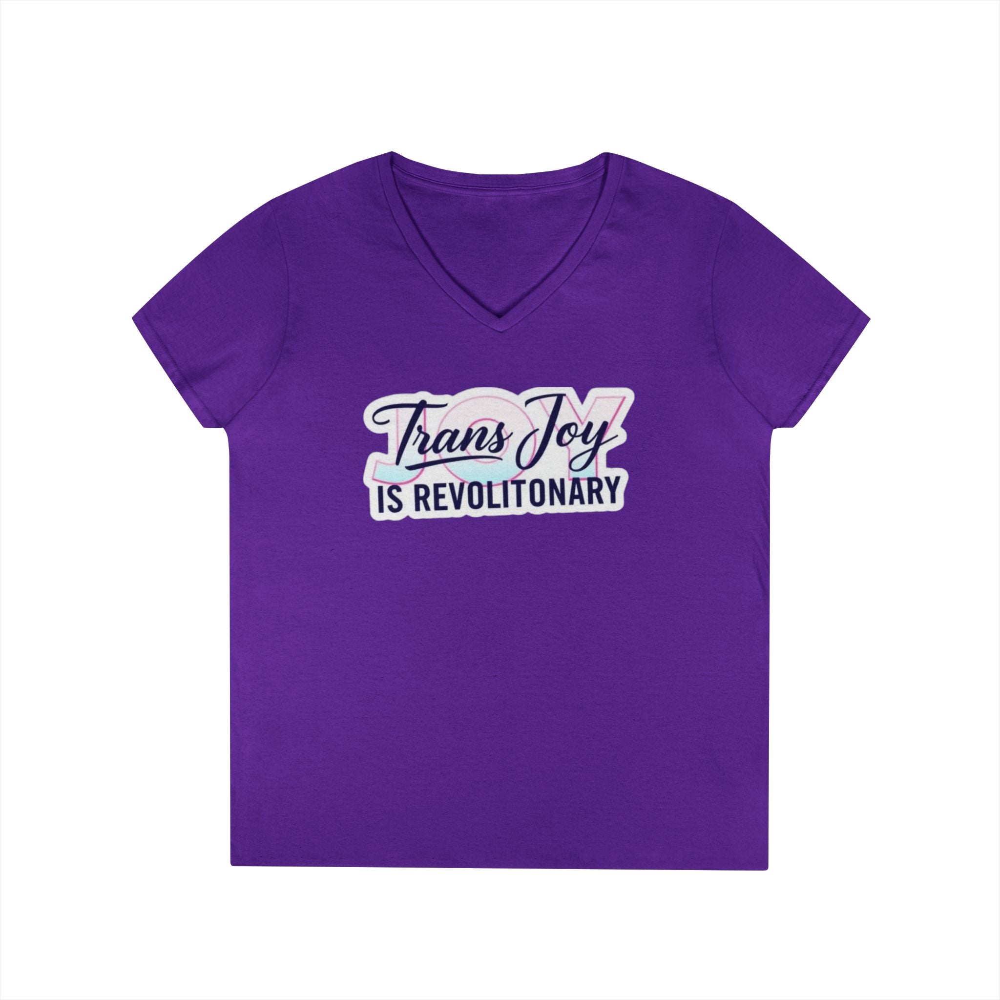 Trans Joy Ladies' V-Neck T-Shirt - Celebrate the LGBTQ+ Community