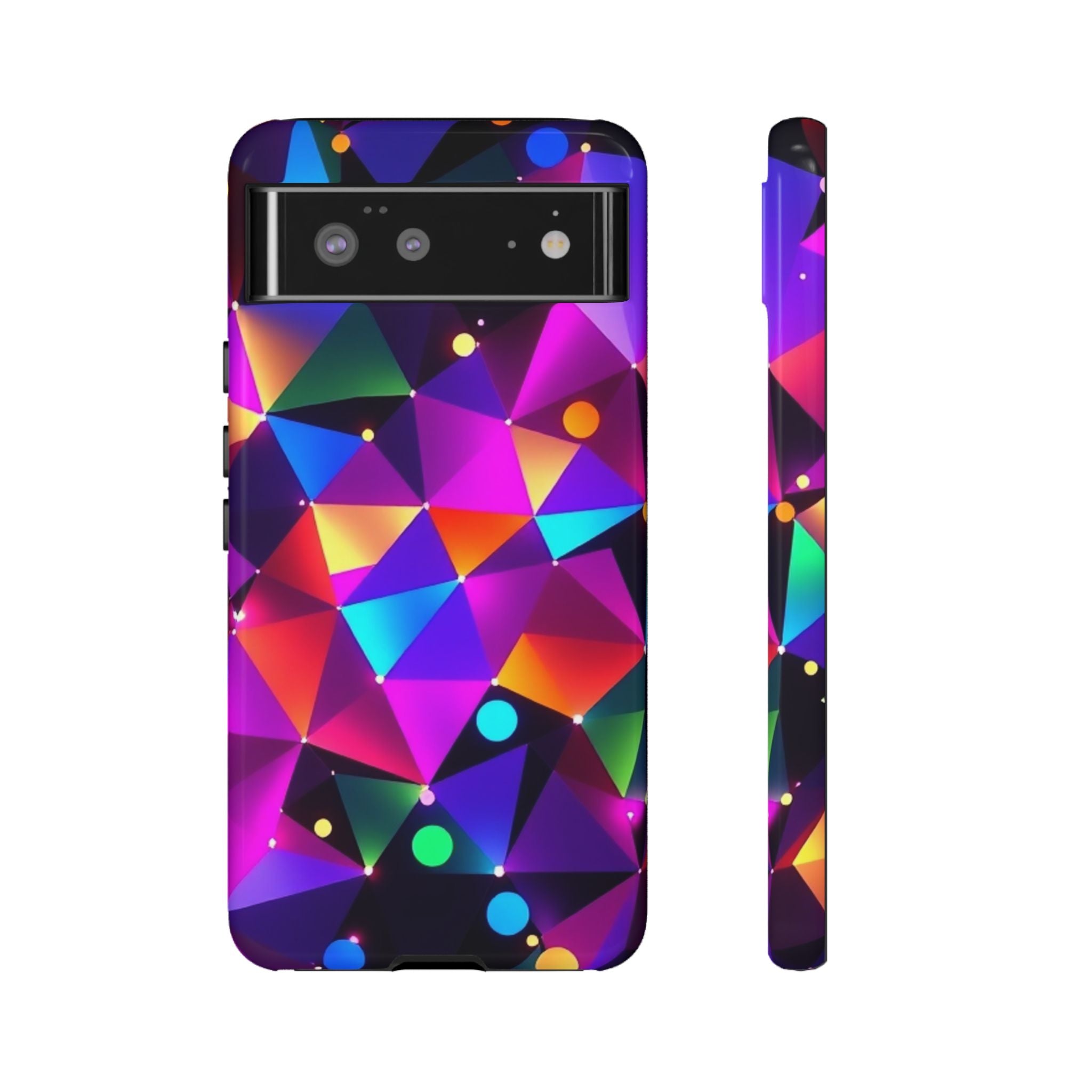 Android OR iPhone Compatible Cases - Colorful Angles Design - Unique Tough Cases