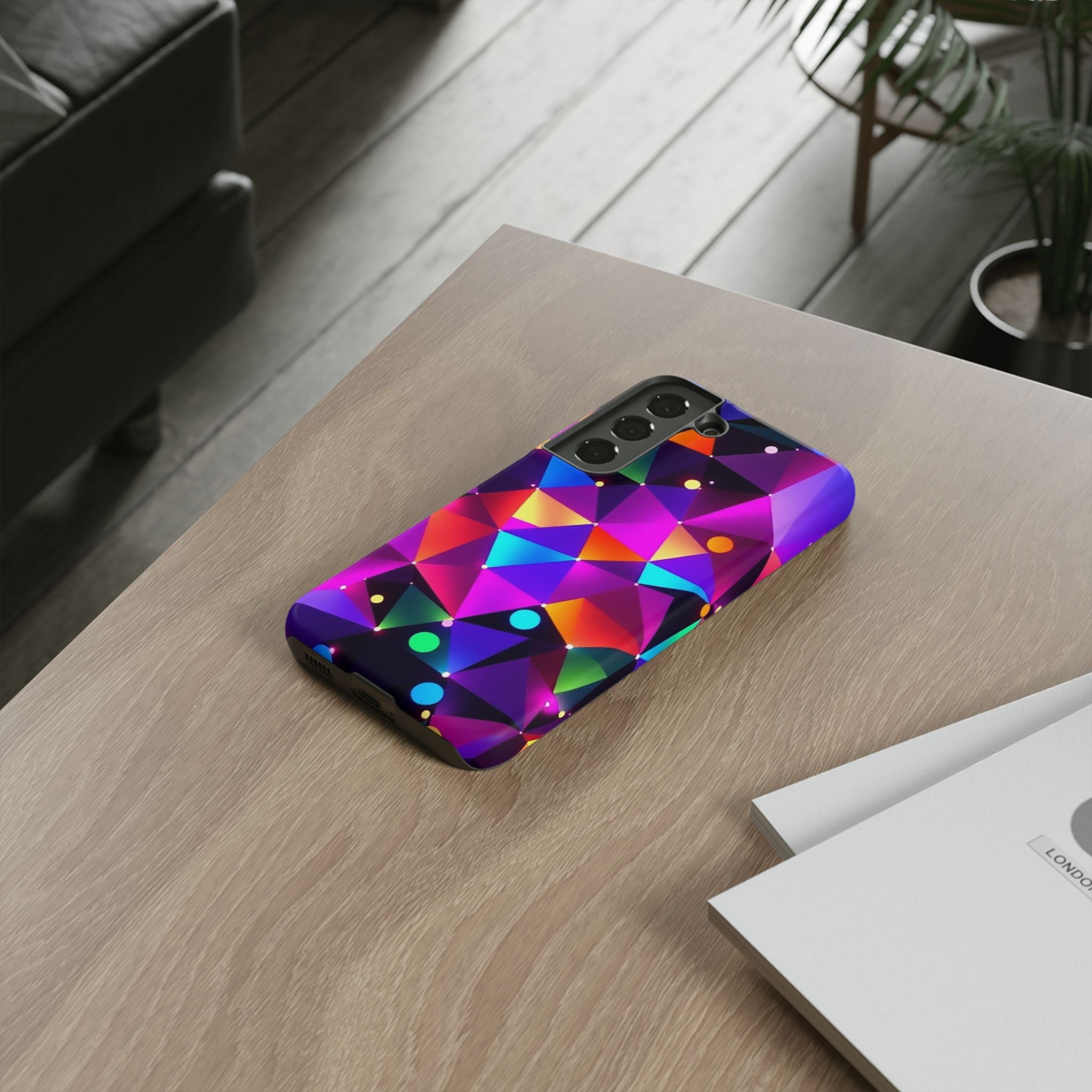 Android OR iPhone Compatible Cases - Colorful Angles Design - Unique Tough Cases