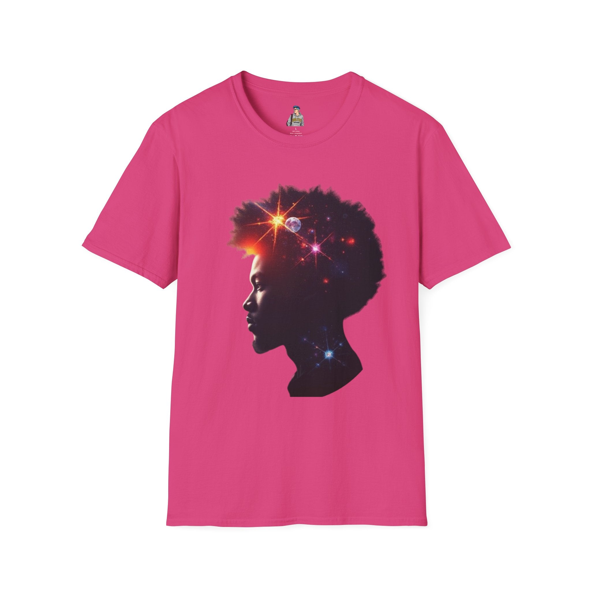 Black Universe Male Silhouette Unisex Softstyle T-Shirt - Celebrate Black Culture