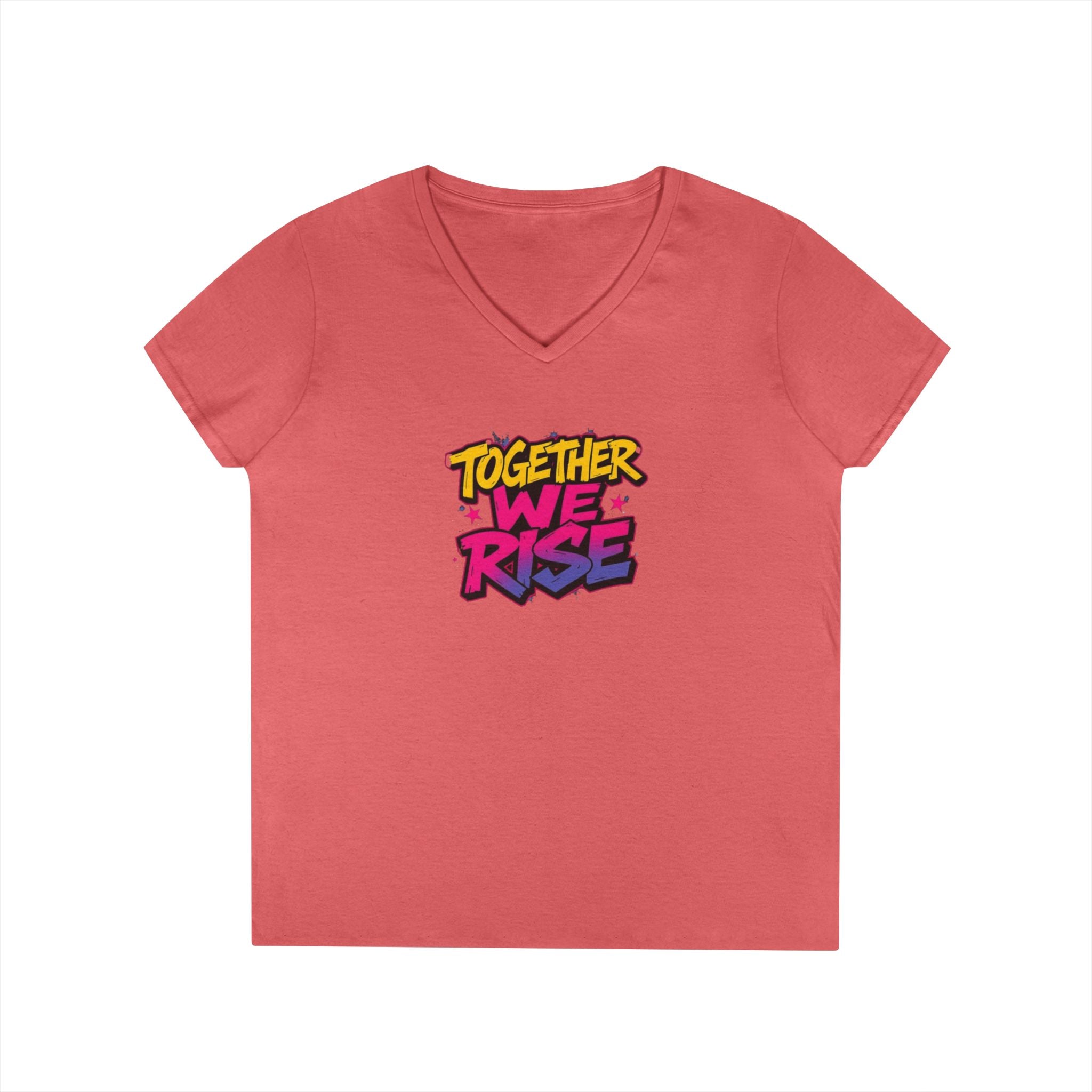 Together We Rise Ladies' V-Neck T-Shirt - Perfect Gift for Mother's Day