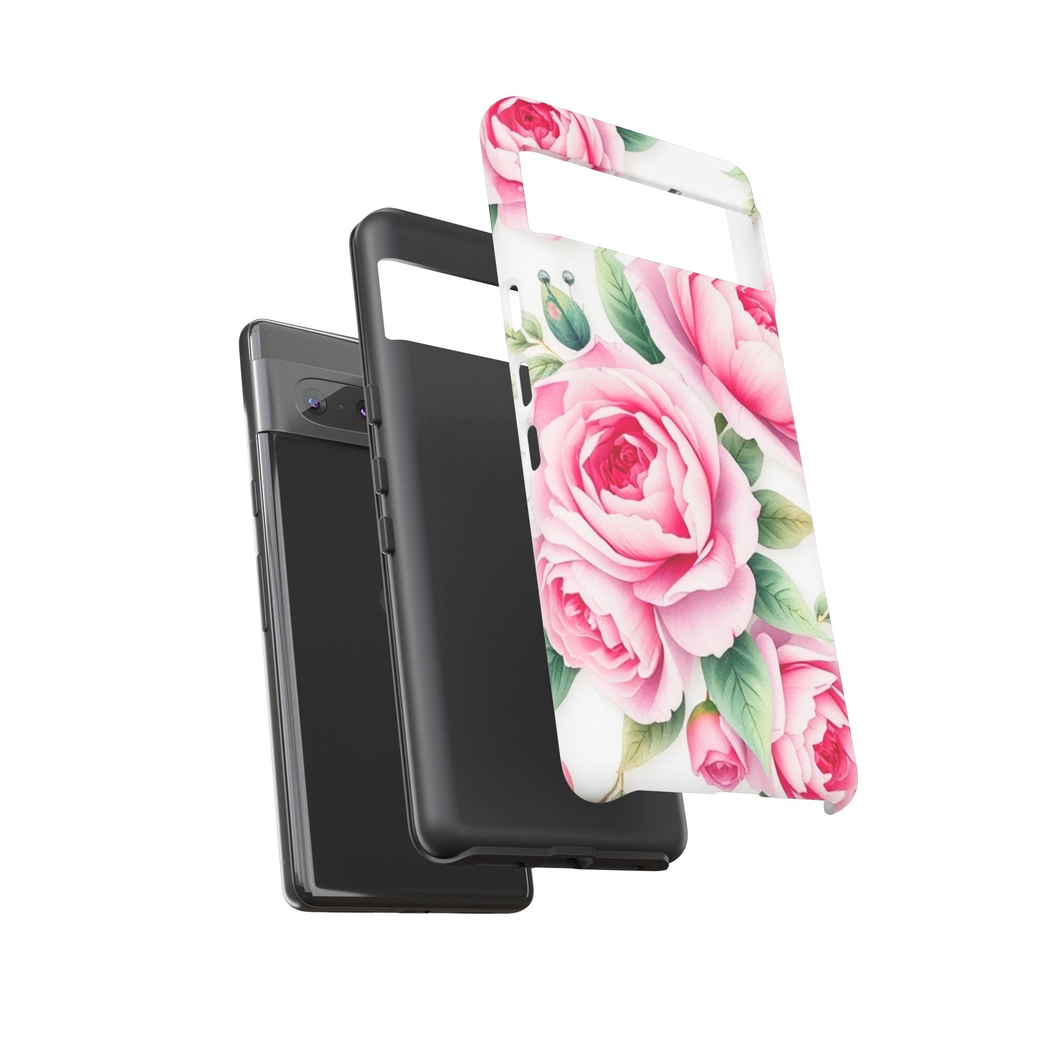 Android OR iPhone Compatible Cases - Pink Flower Design - Unique Tough Cases