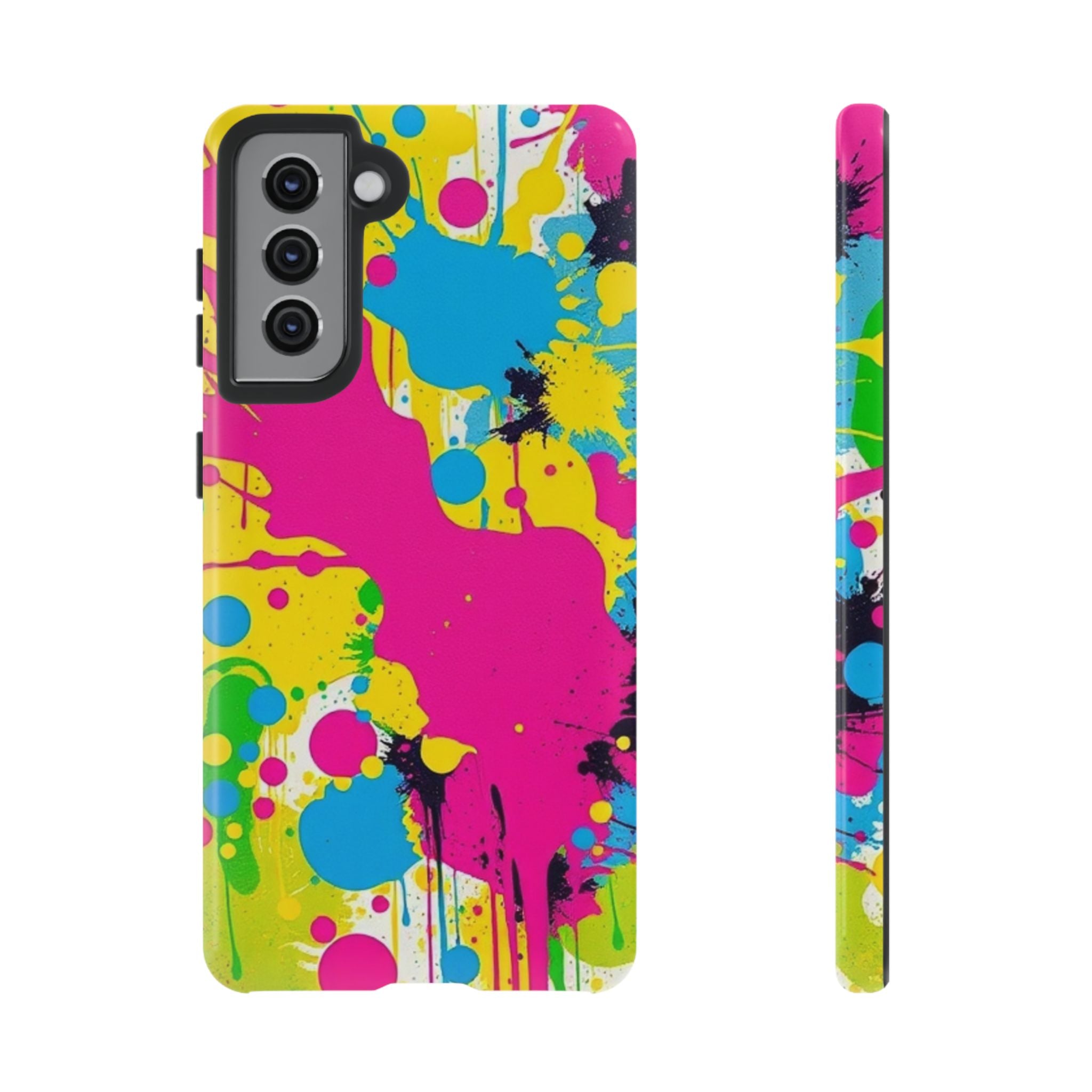 Android OR iPhone Compatible Cases - Crazy Retro Color Splash Design - Unique Tough Cases