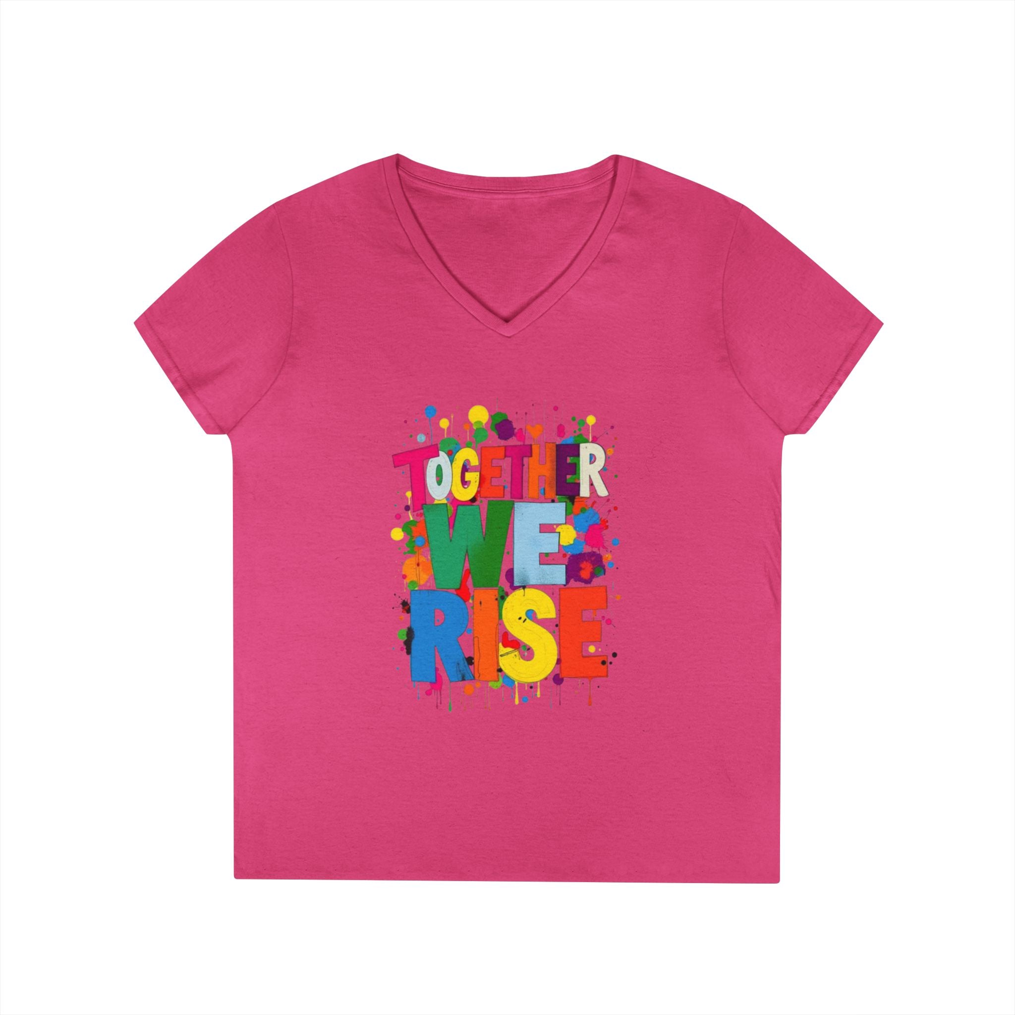 Together We Rise V-Neck T-Shirt for Empowerment