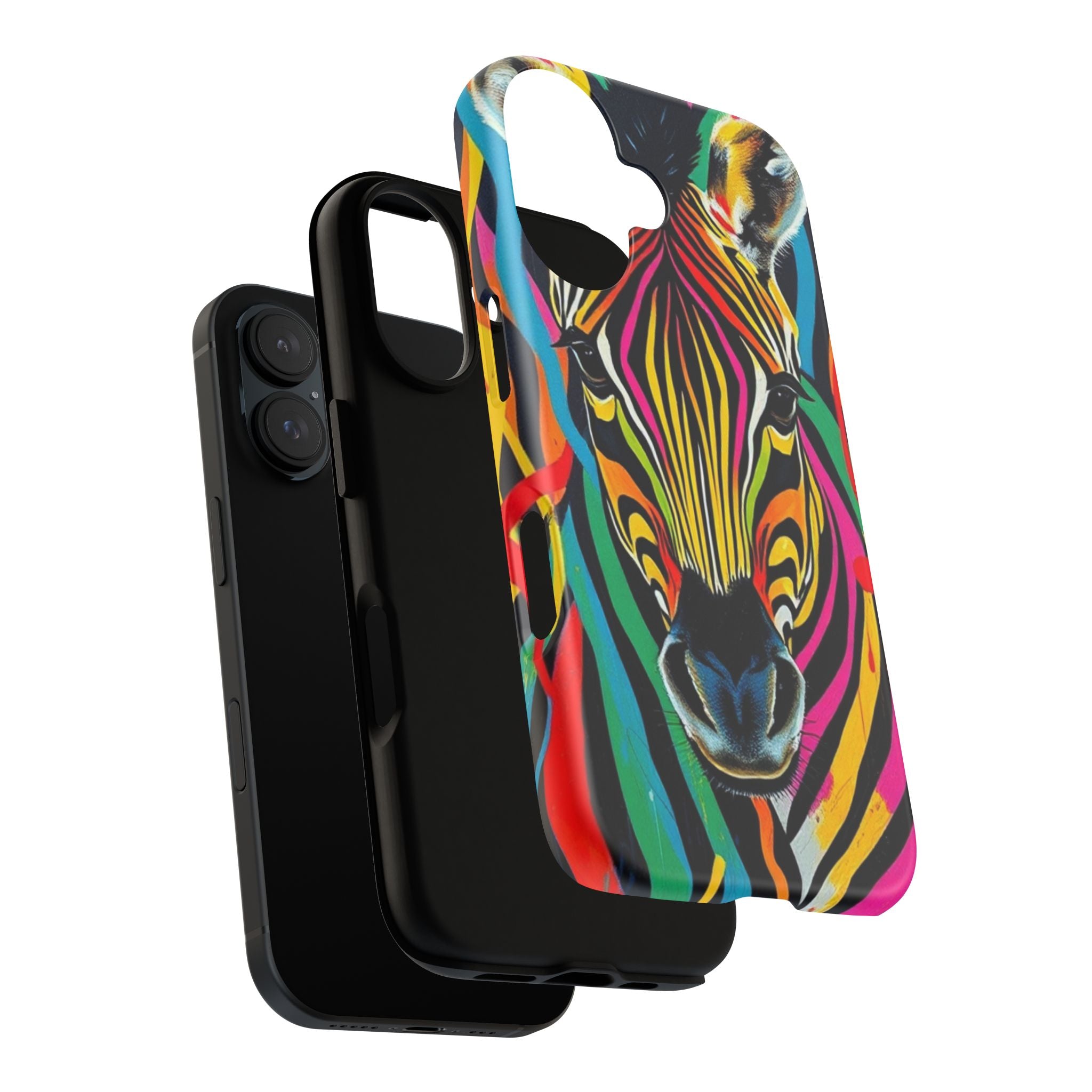 Android OR iPhone Compatible Cases - Rainbow Zebra Design - Unique Tough Cases