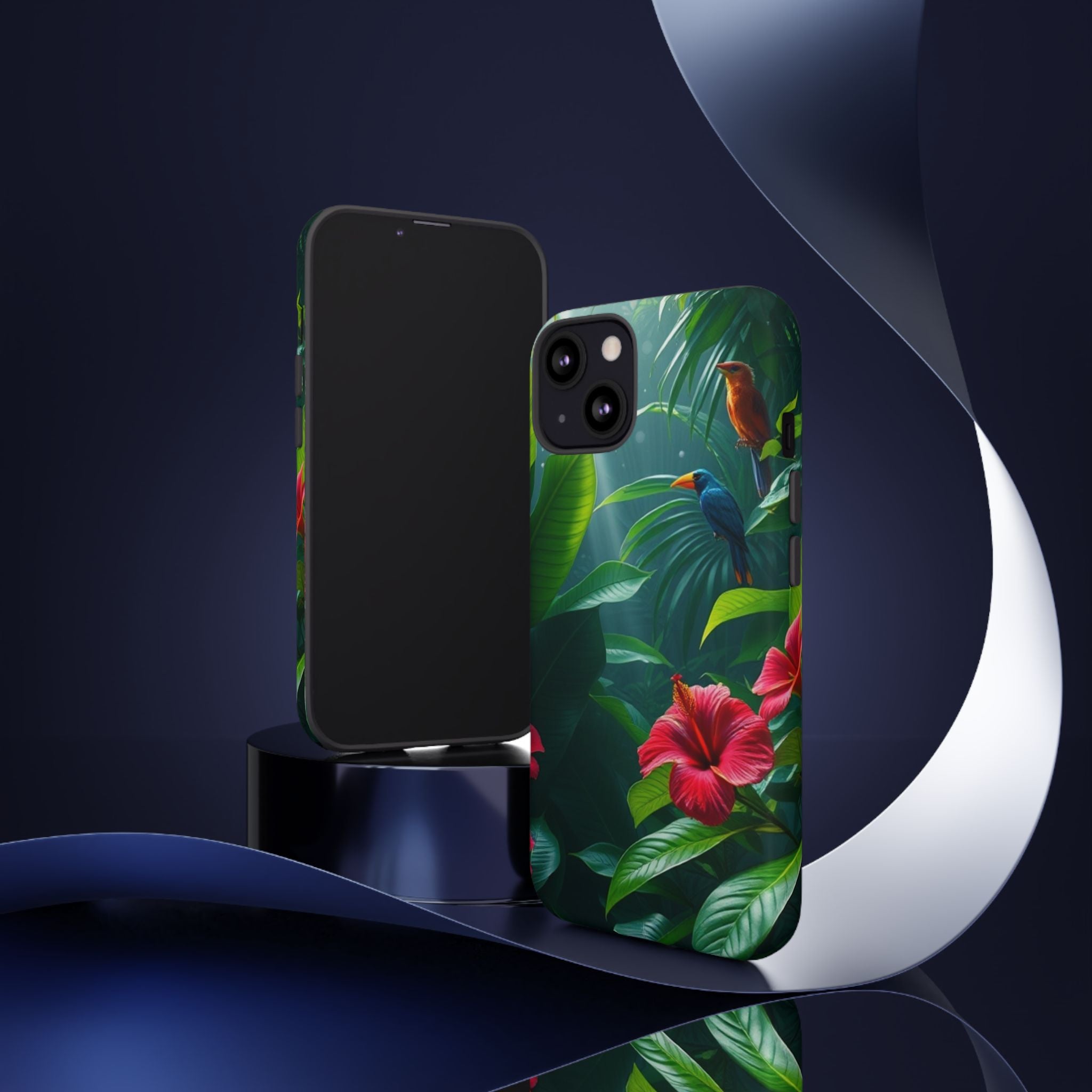 Android OR iPhone Compatible Cases - Tropical Flower & Bird Design - Unique Tough Cases