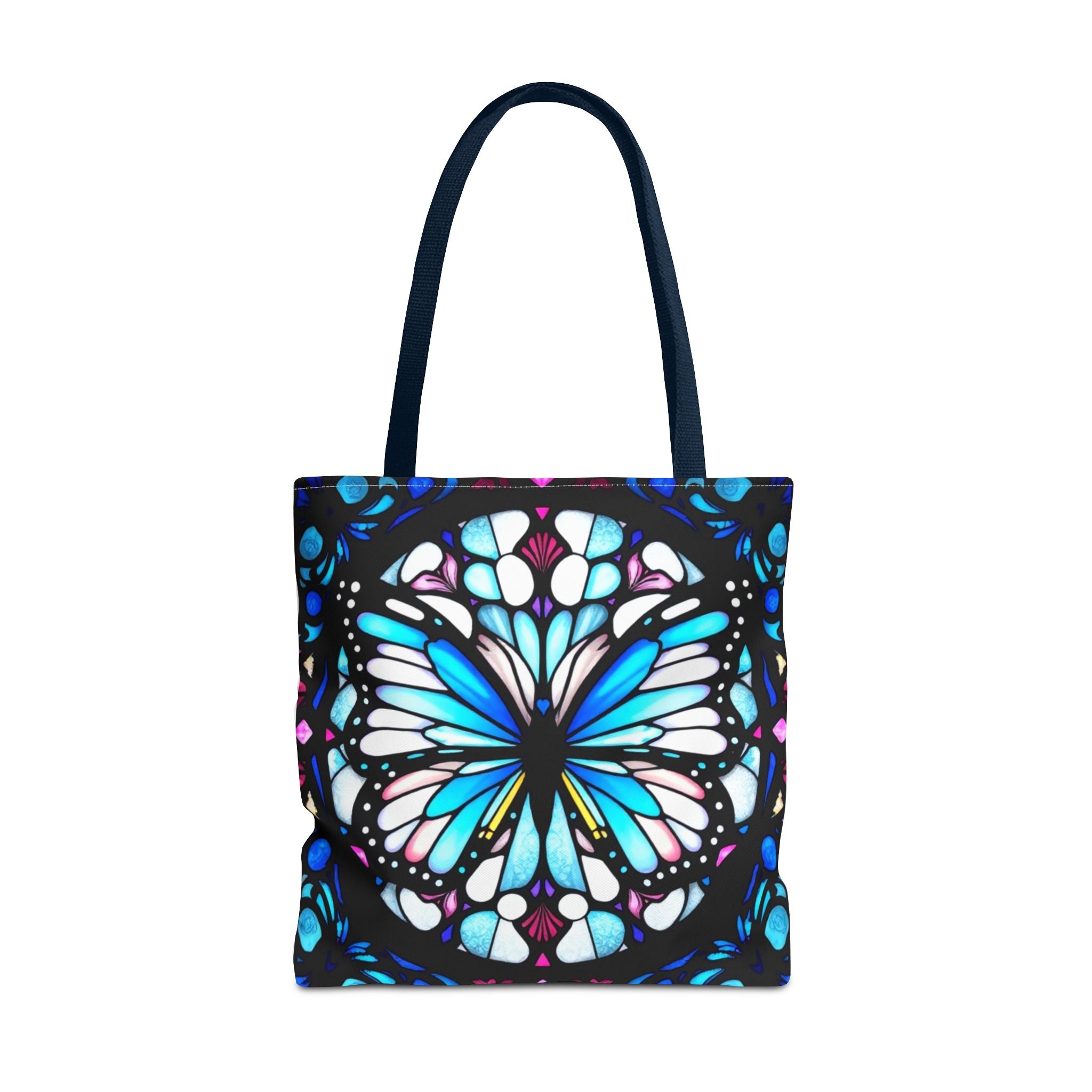 Colorful Butterfly Stained Glass Design Tote Bag