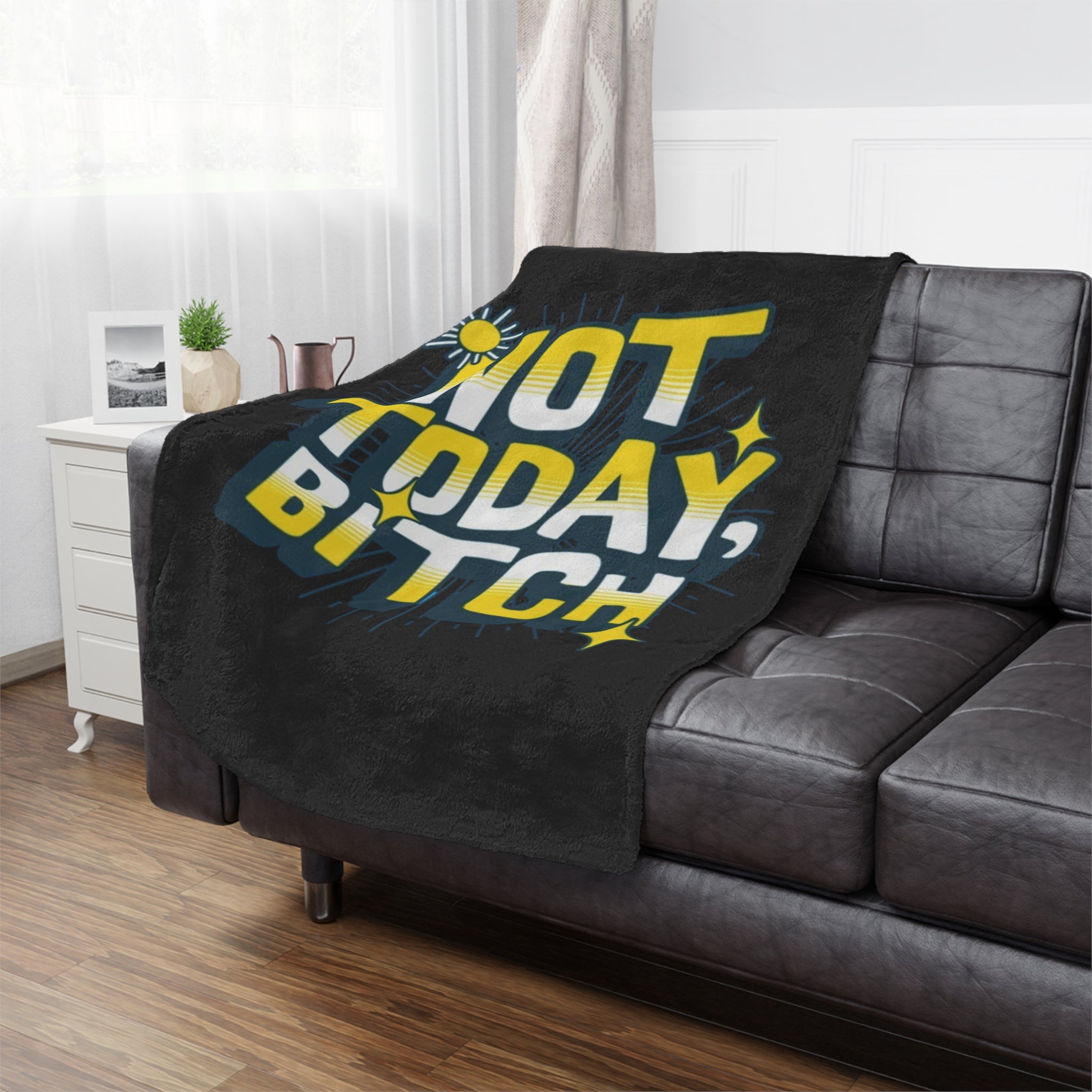 Not Today, Bitch Microfiber Blanket - EqualiTees.Me