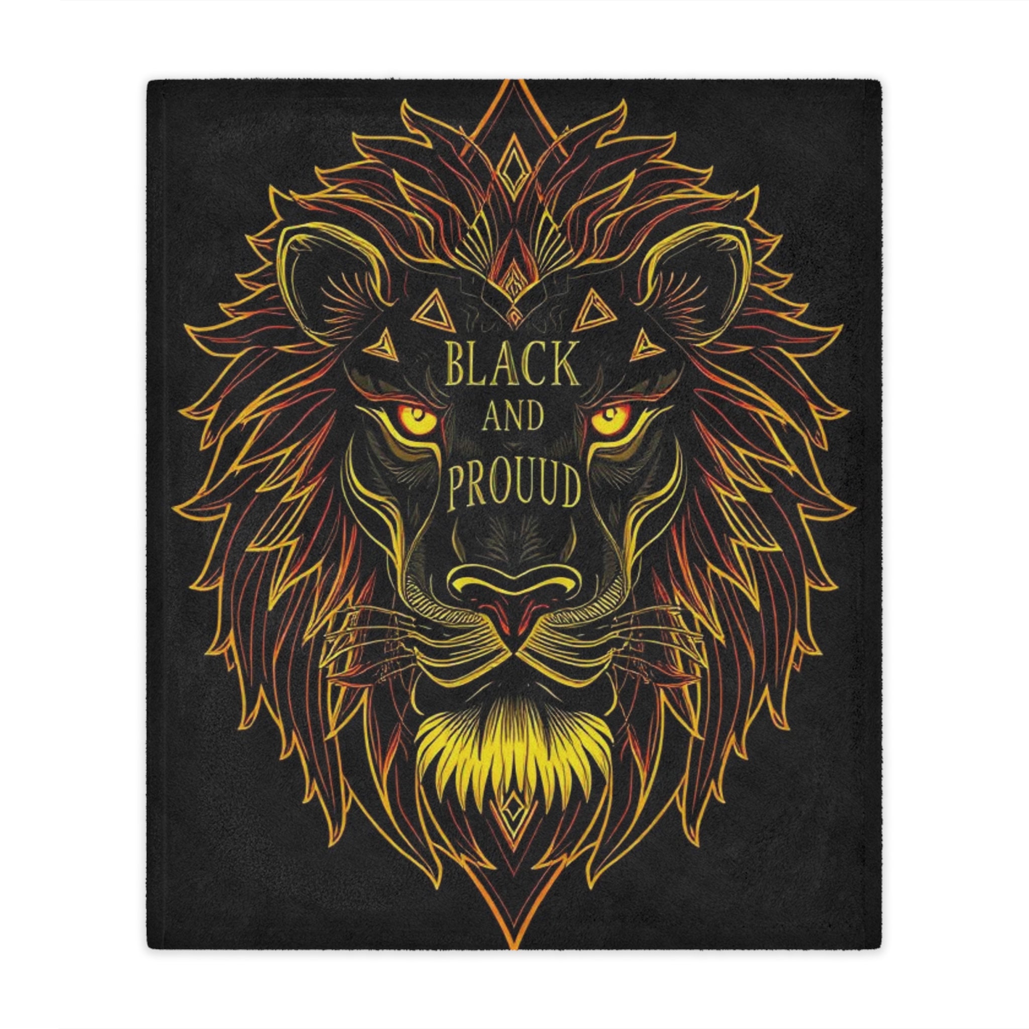 Black & Proud Lion Design Microfiber Blanket