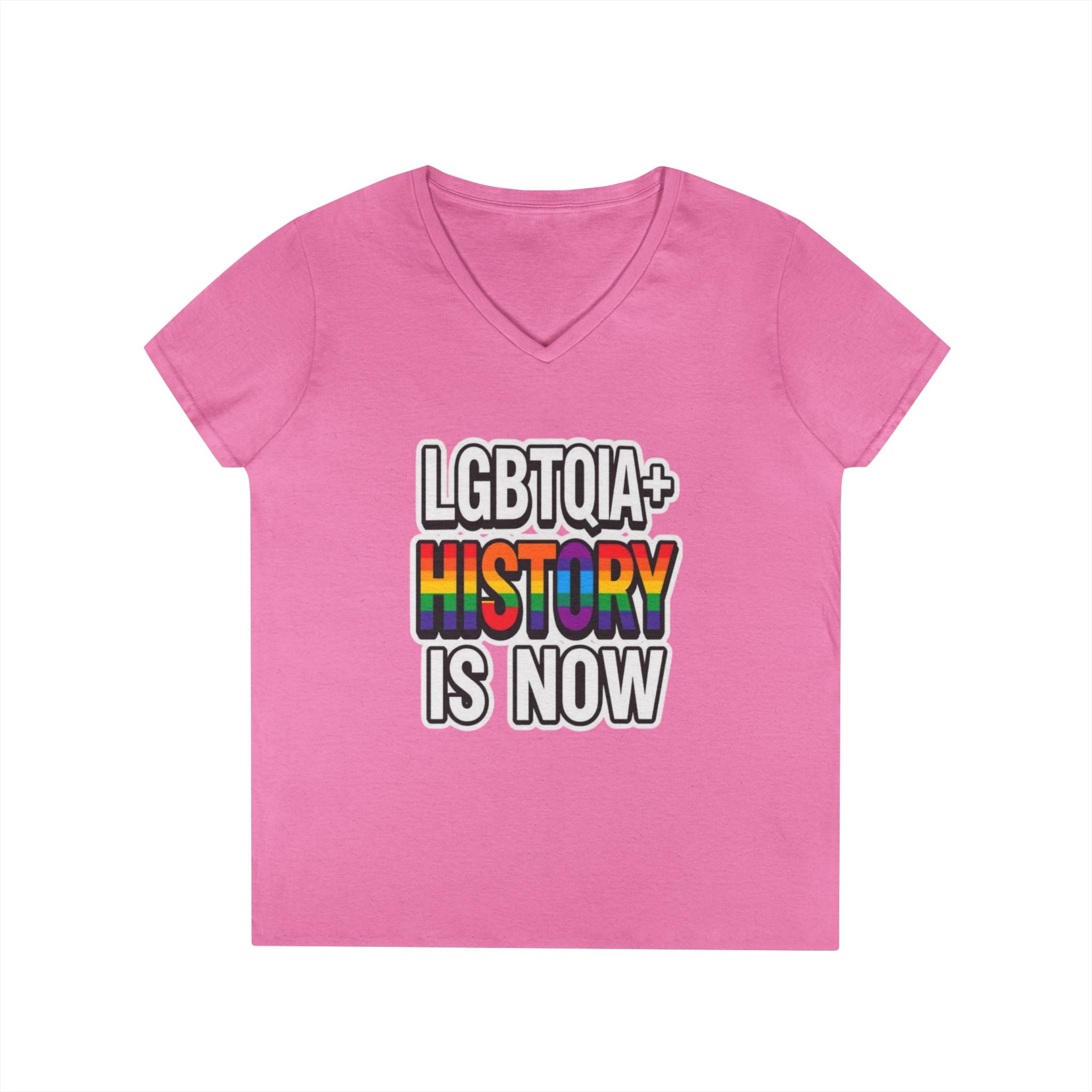LGBTQIA+ History V-Neck T-Shirt for Pride and Activism