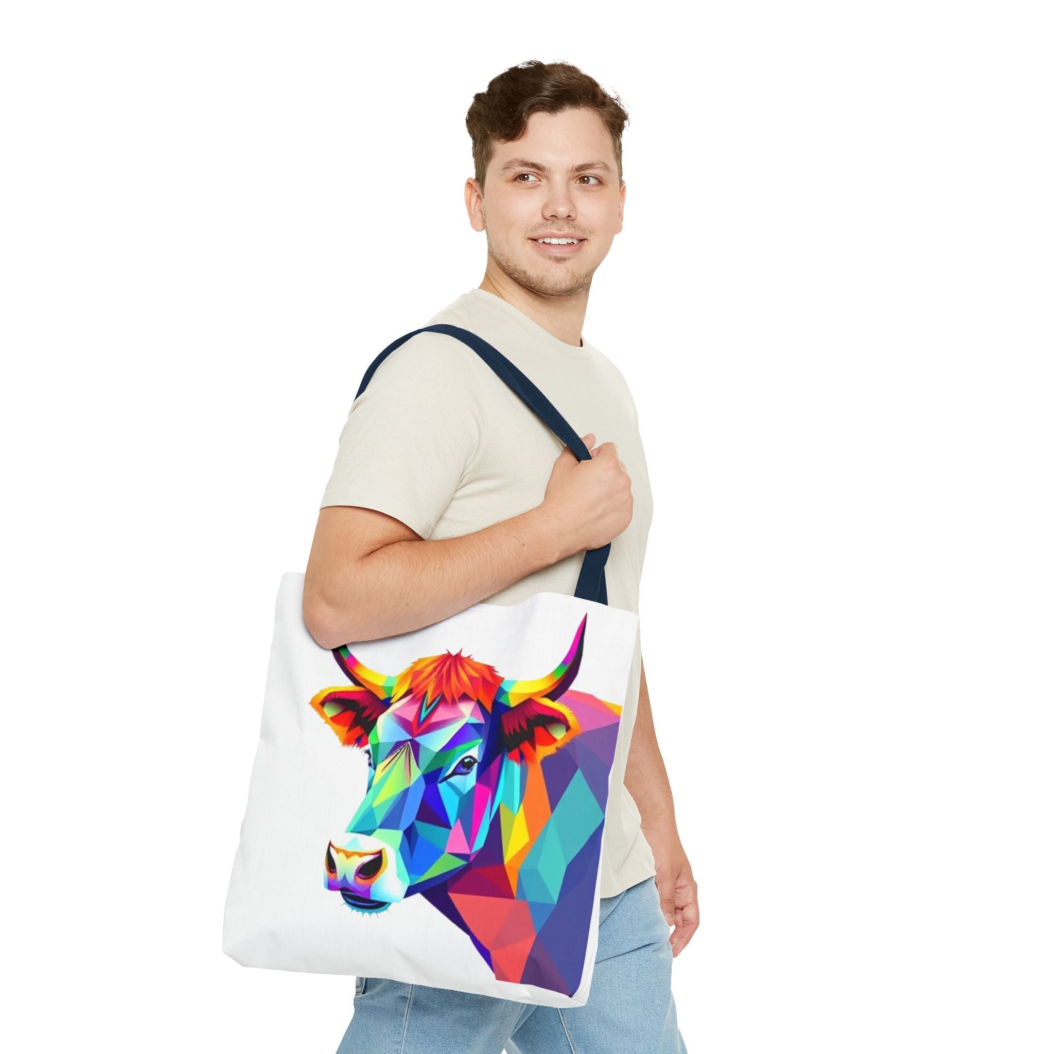 Colorful Cow Design - Tote Bag