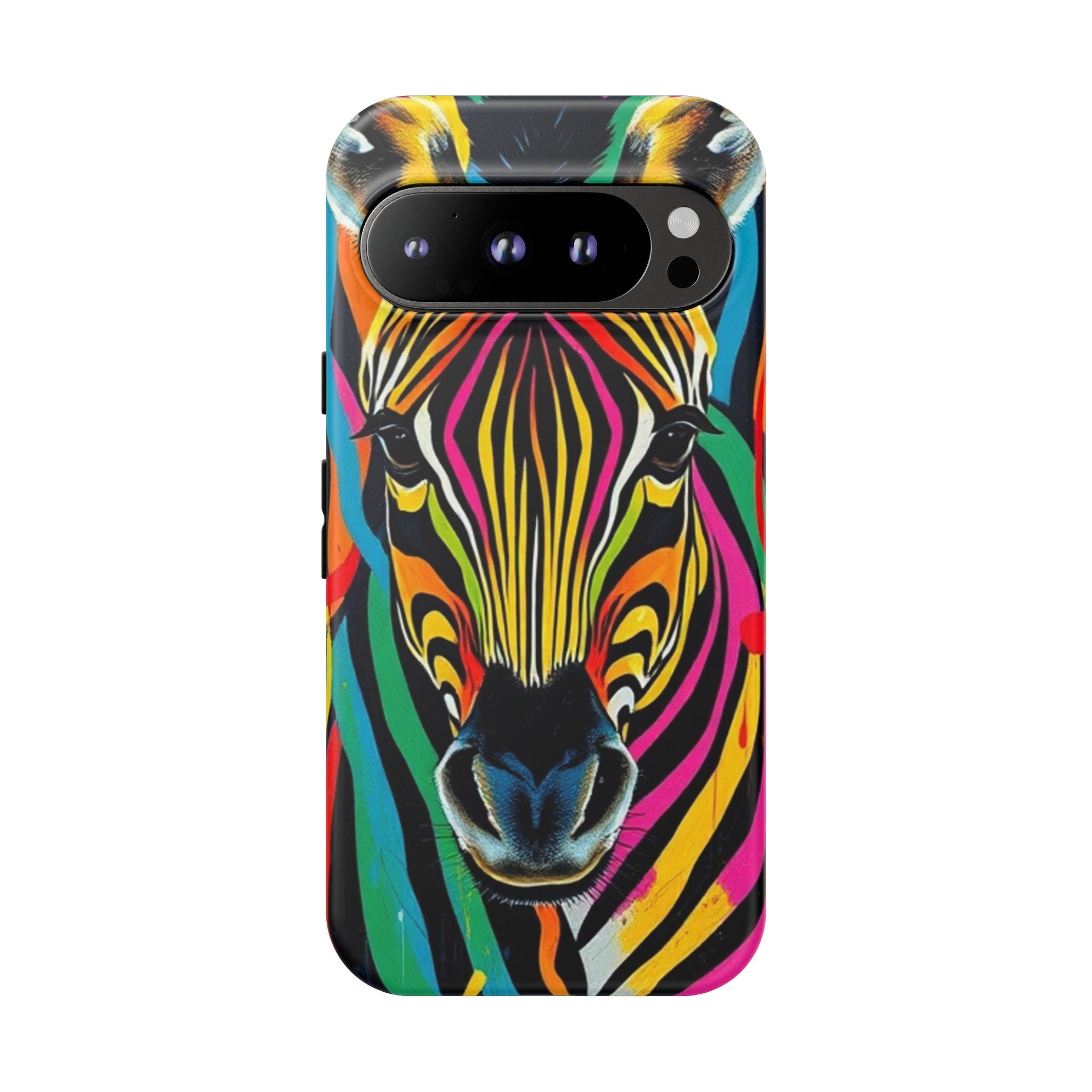 Android OR iPhone Compatible Cases - Rainbow Zebra Design - Unique Tough Cases