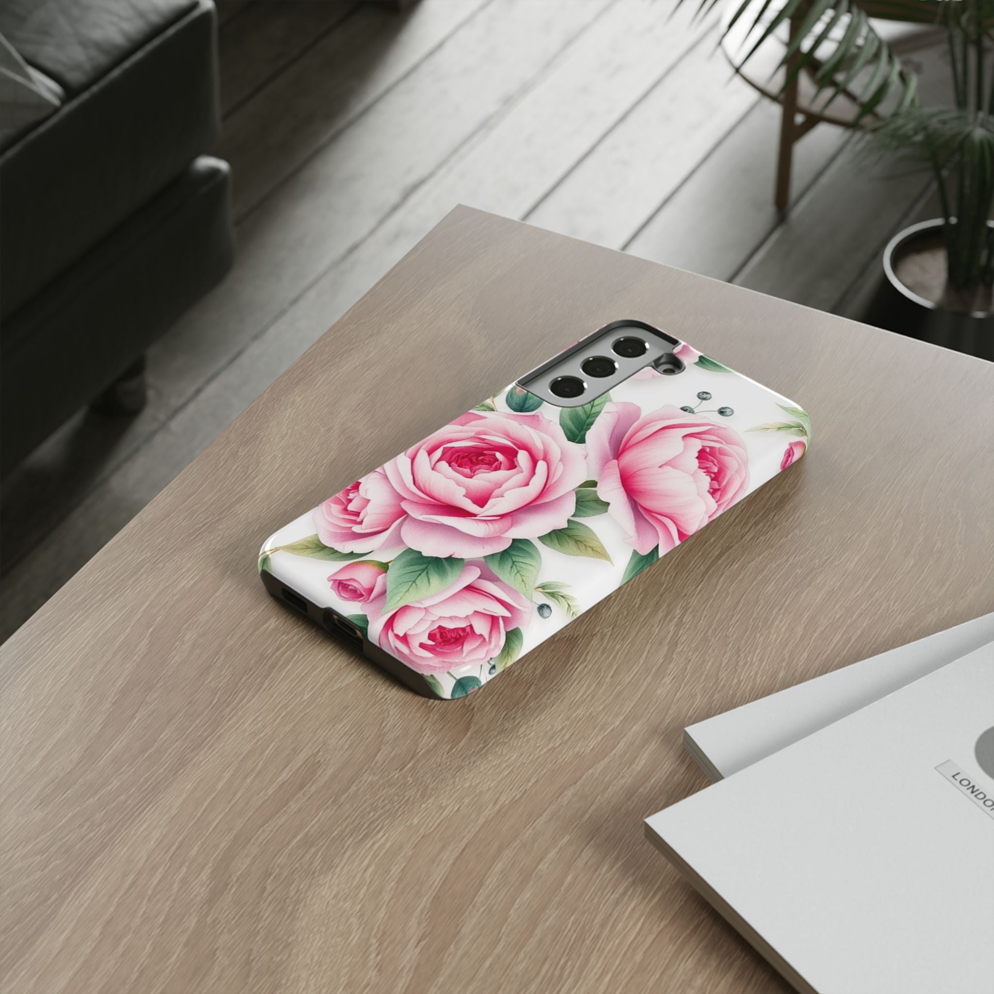 Android OR iPhone Compatible Cases - Pink Flower Design - Unique Tough Cases