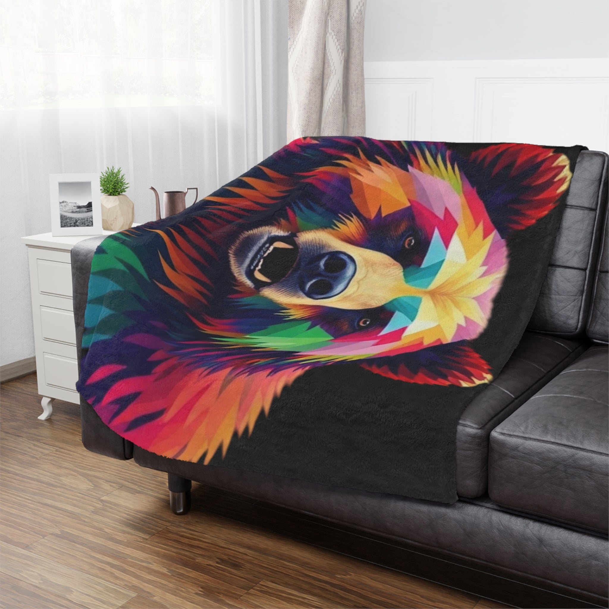 Fractal Bear Microfiber Blanket
