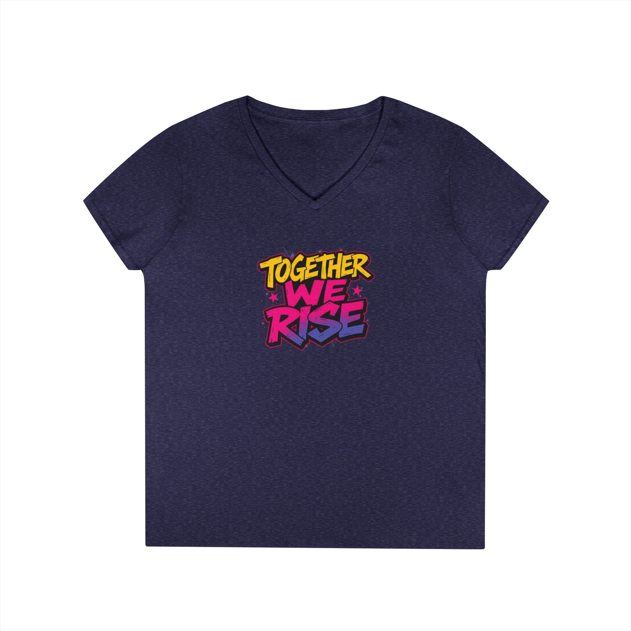 Together We Rise Ladies' V-Neck T-Shirt - Perfect Gift for Mother's Day