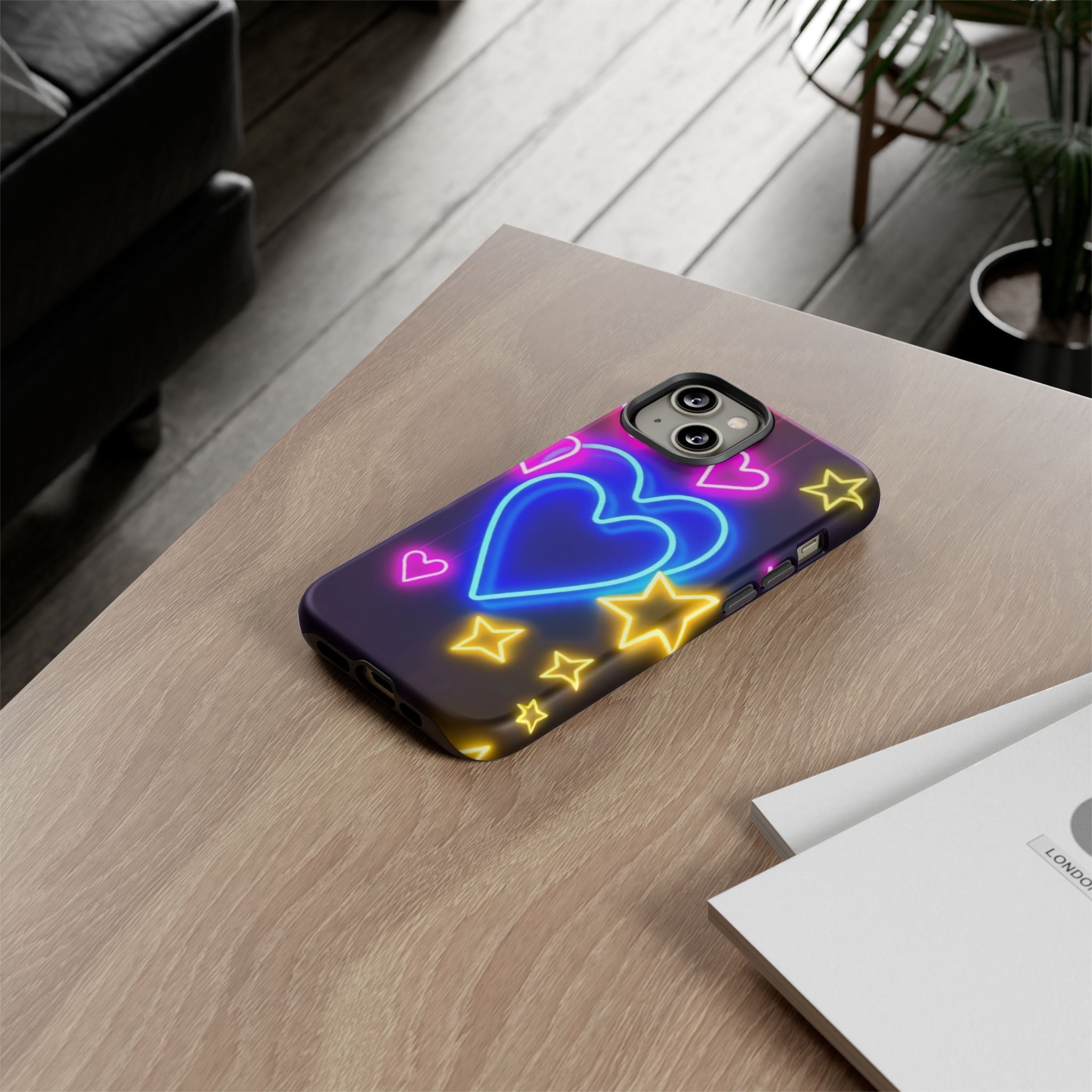 Android OR iPhone Compatible Cases - Neon Love Design - Unique Tough Cases