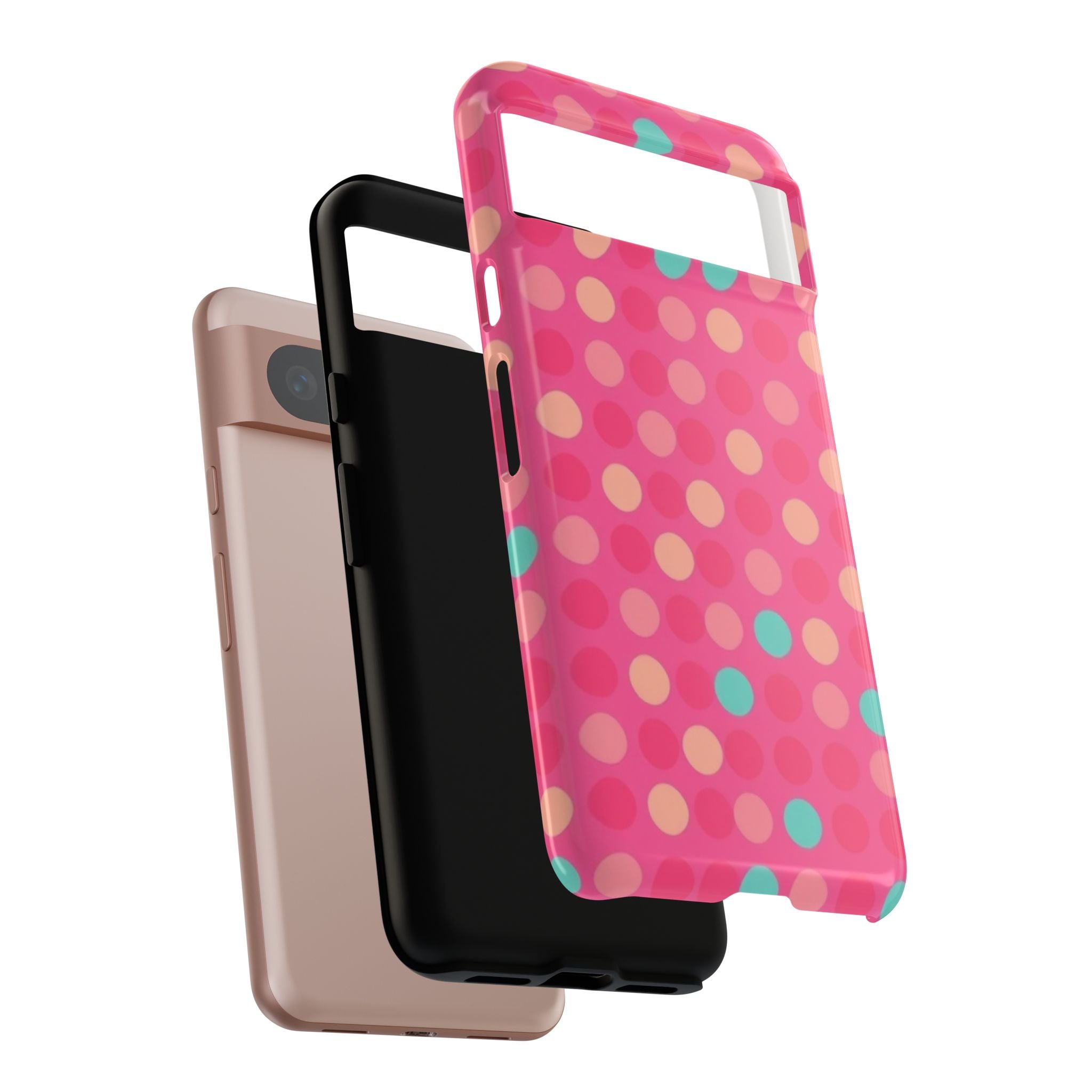 Android OR iPhone Protective Cases - Retro Polka Dots Pattern Tough Case