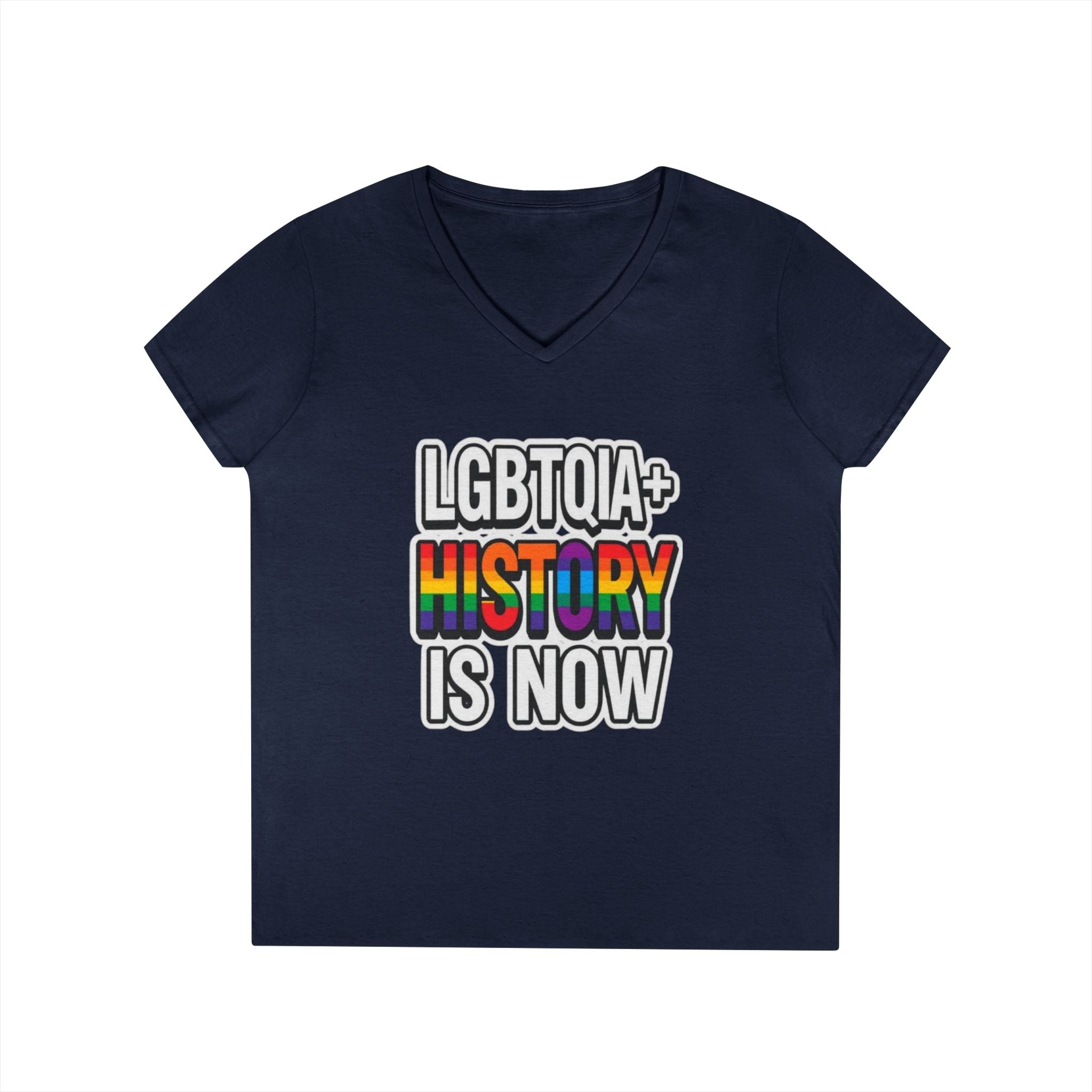 LGBTQIA+ History V-Neck T-Shirt for Pride and Activism
