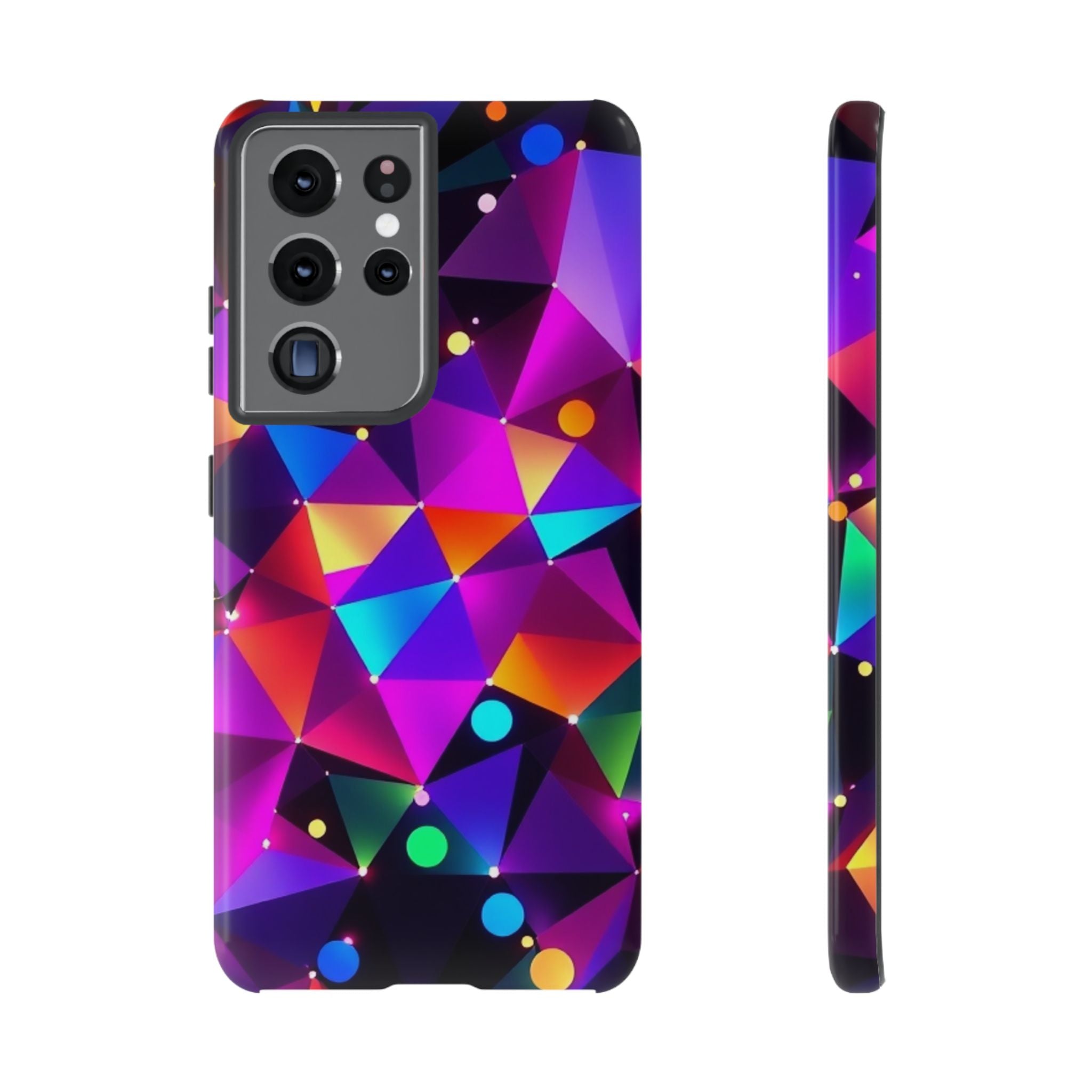 Android OR iPhone Compatible Cases - Colorful Angles Design - Unique Tough Cases