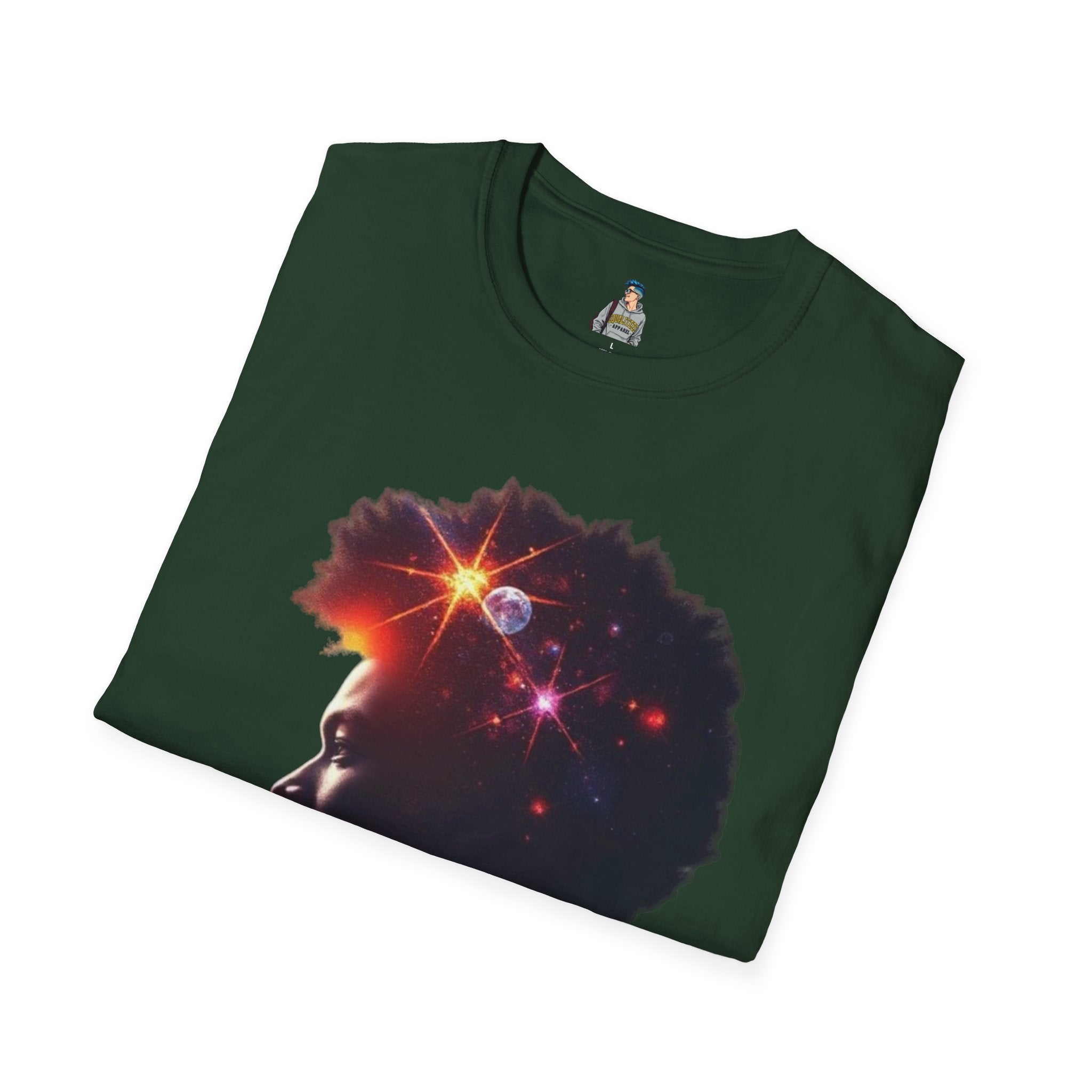 Black Universe Male Silhouette Unisex Softstyle T-Shirt - Celebrate Black Culture