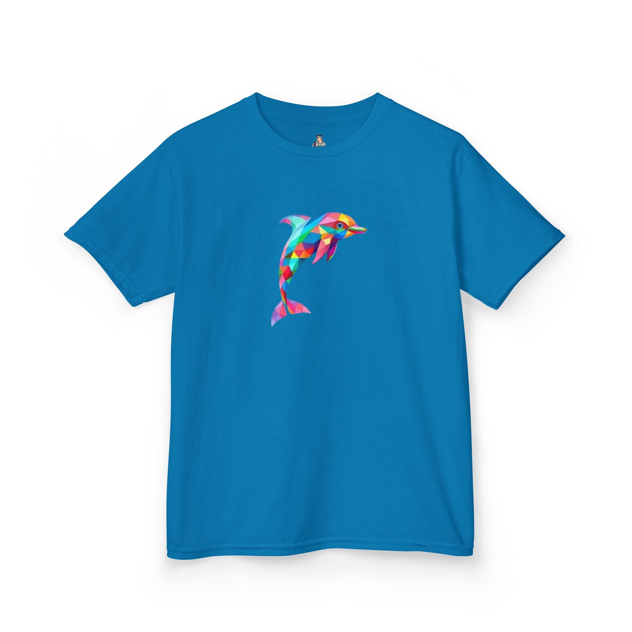 Colorful Fractal Dolphin Kids Heavy Cotton Tee
