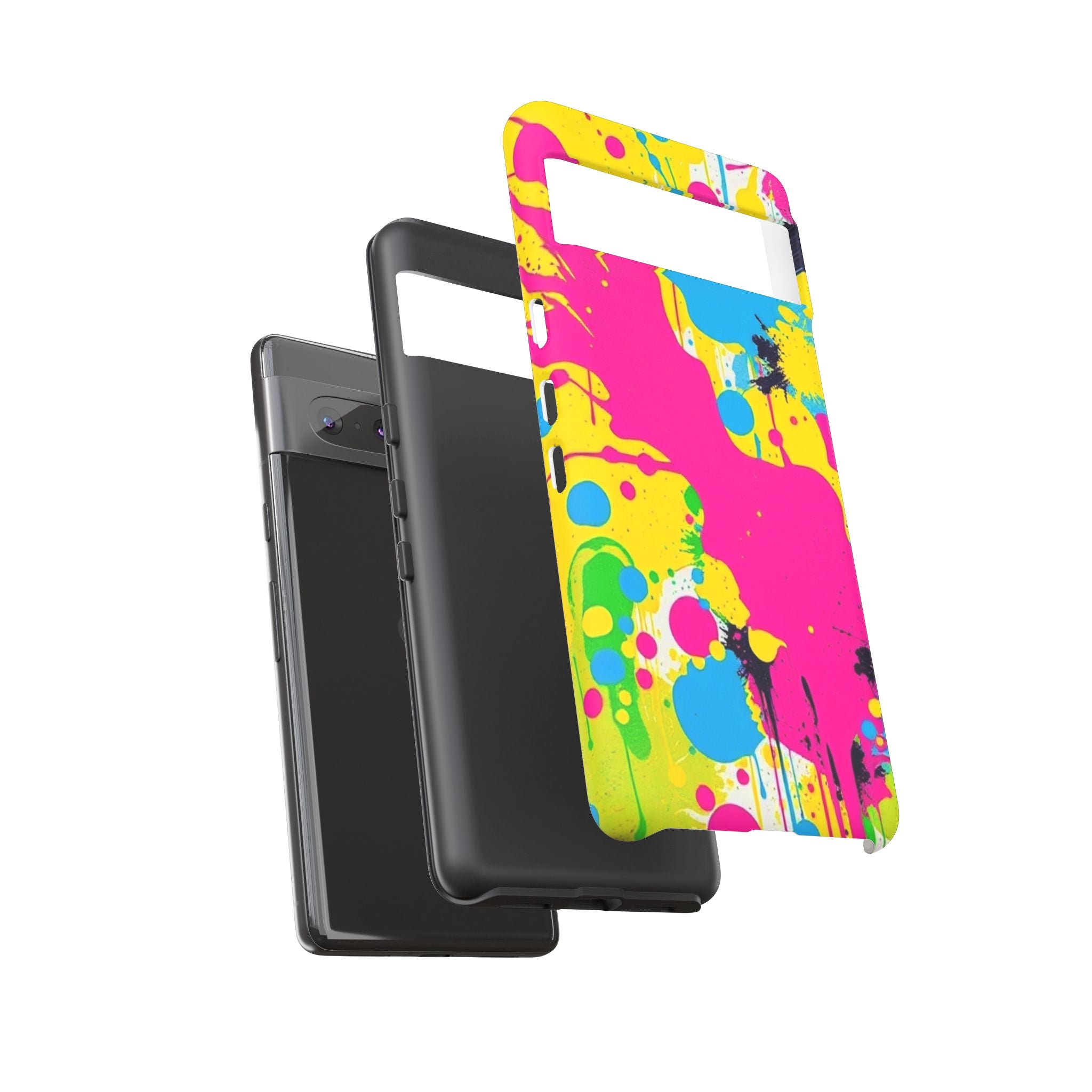 Android OR iPhone Compatible Cases - Crazy Retro Color Splash Design - Unique Tough Cases