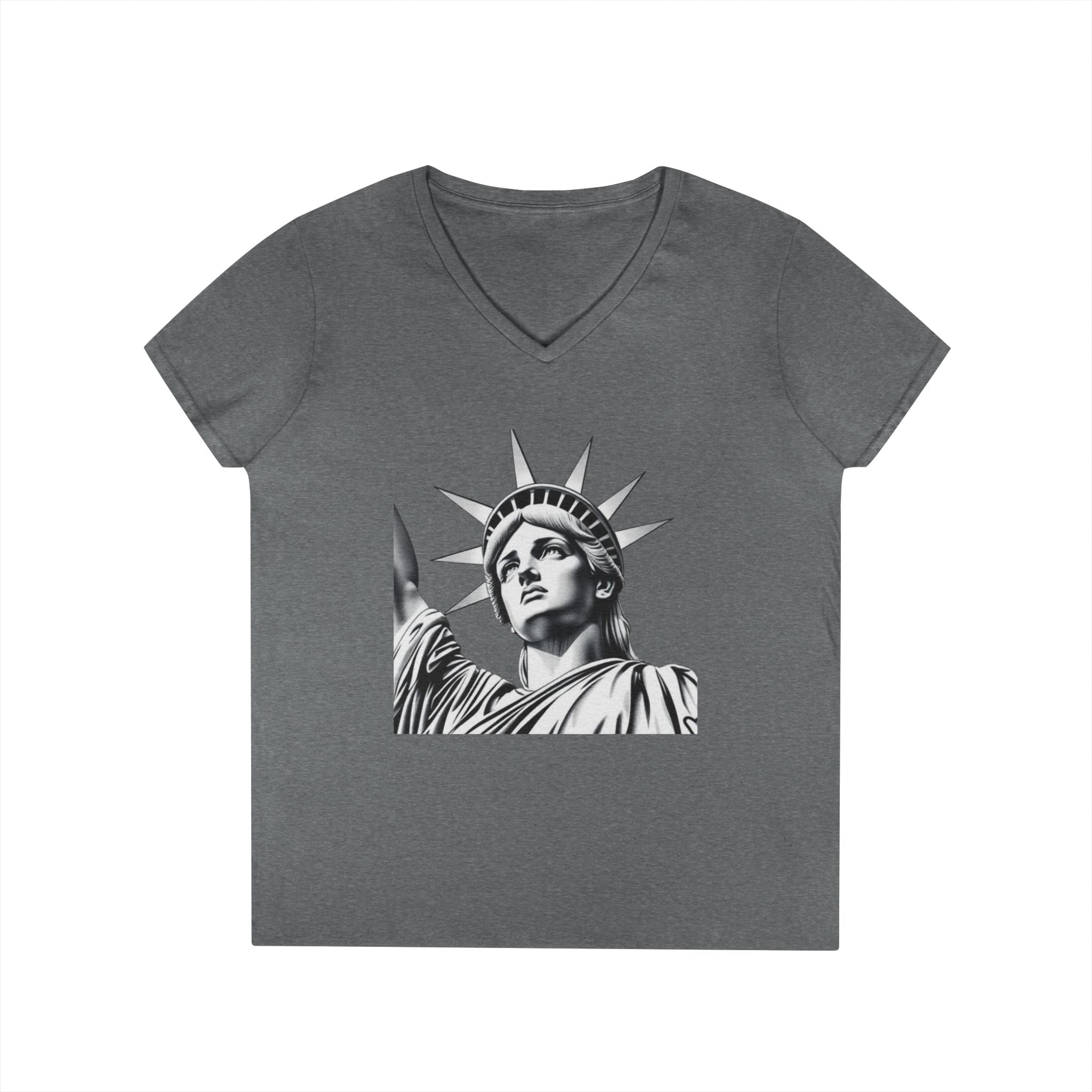 Liberty Graphic Ladies' V-Neck T-Shirt - Empowering Women's Tee for Casual Wear