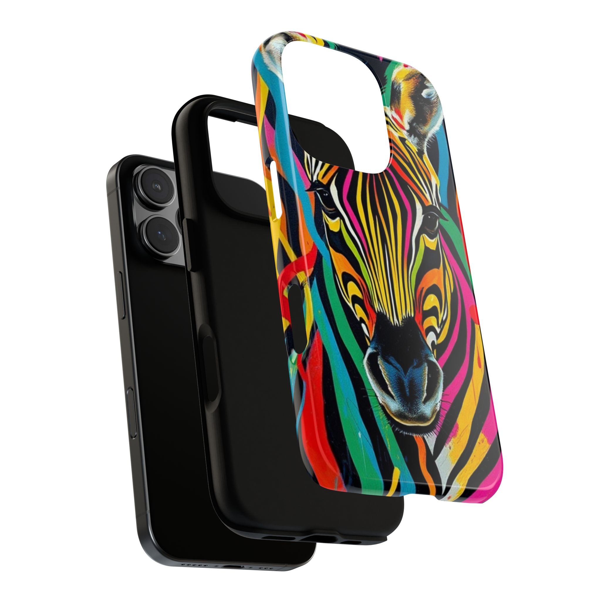 Android OR iPhone Compatible Cases - Rainbow Zebra Design - Unique Tough Cases