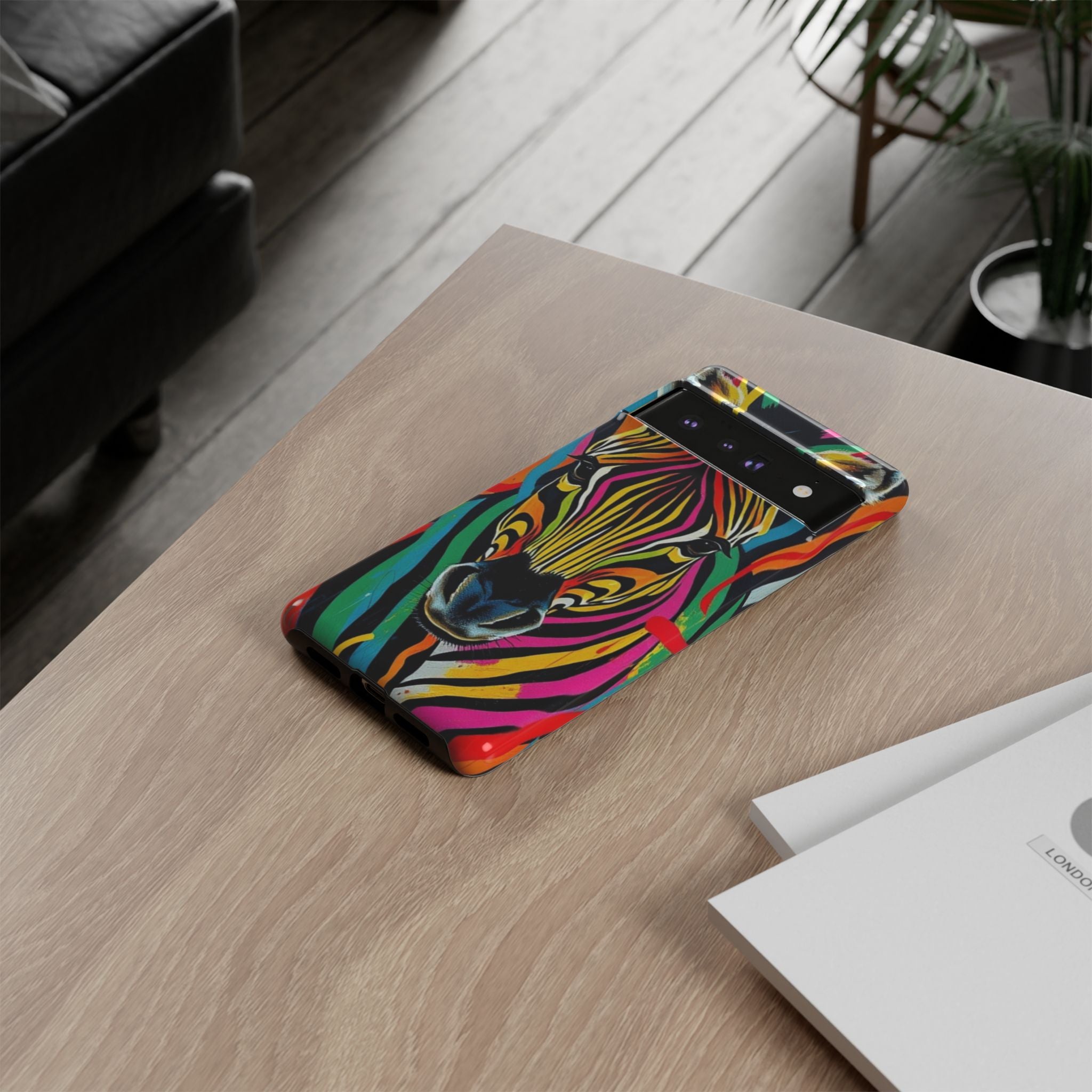 Android OR iPhone Compatible Cases - Rainbow Zebra Design - Unique Tough Cases