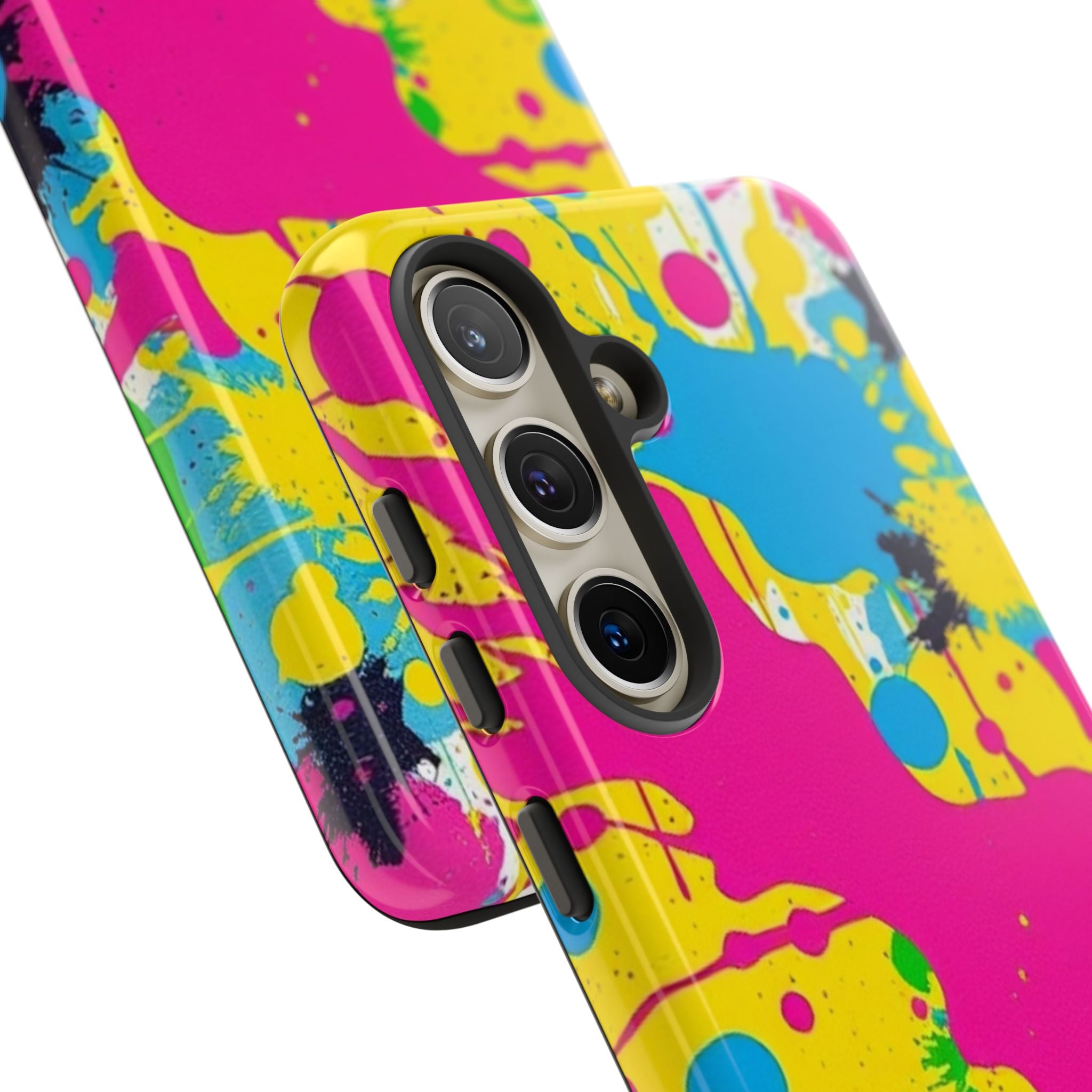 Android OR iPhone Compatible Cases - Crazy Retro Color Splash Design - Unique Tough Cases