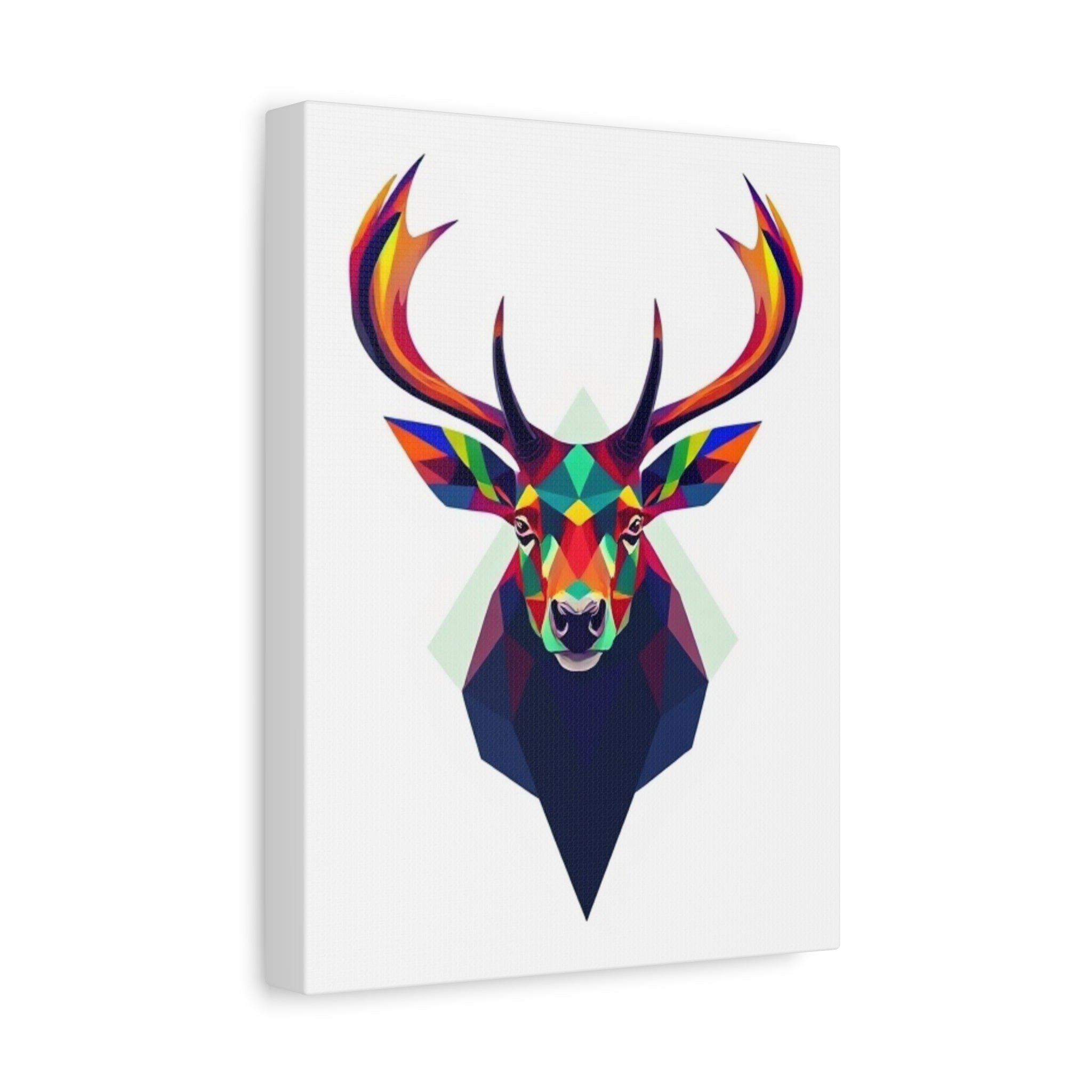 Colorful Elk Art Print - Modern Geometric Canvas Wall Decor