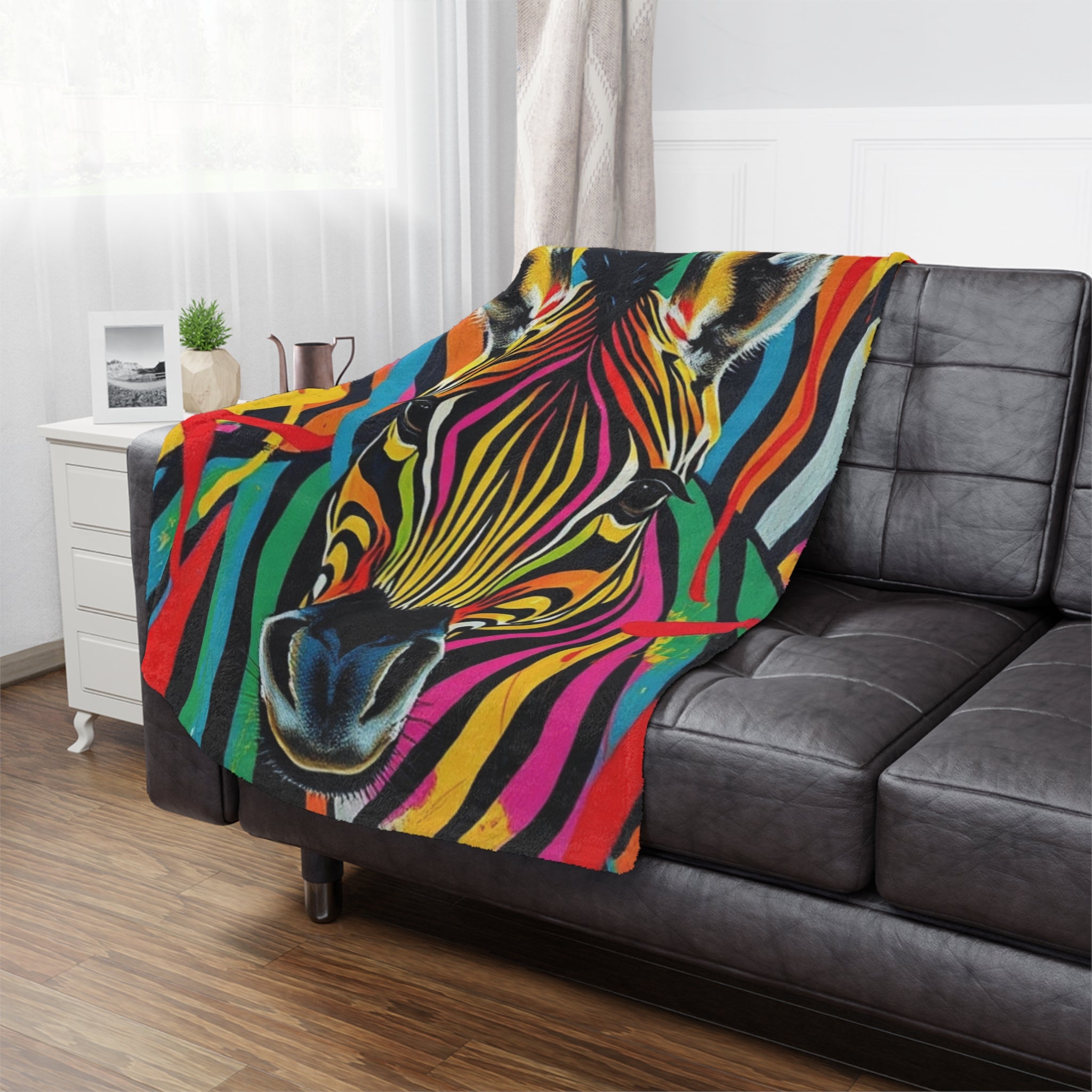 Colorful Zebra Microfiber Blanket