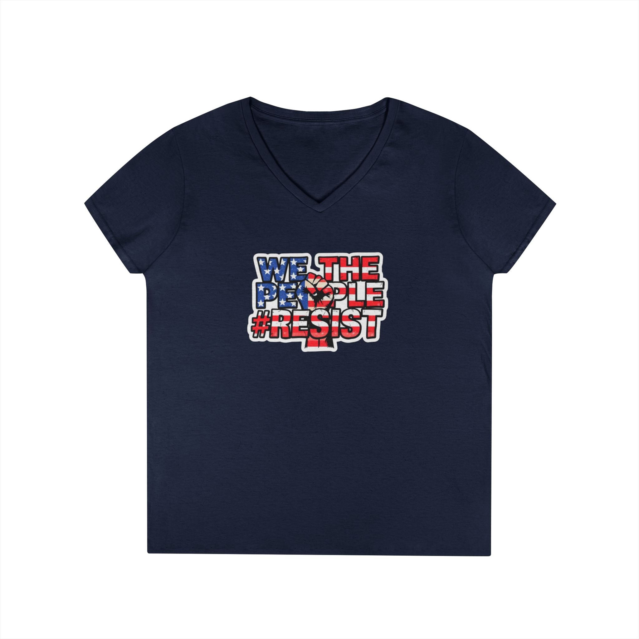 We The People Resist Ladies' V-Neck Protest T-Shirt