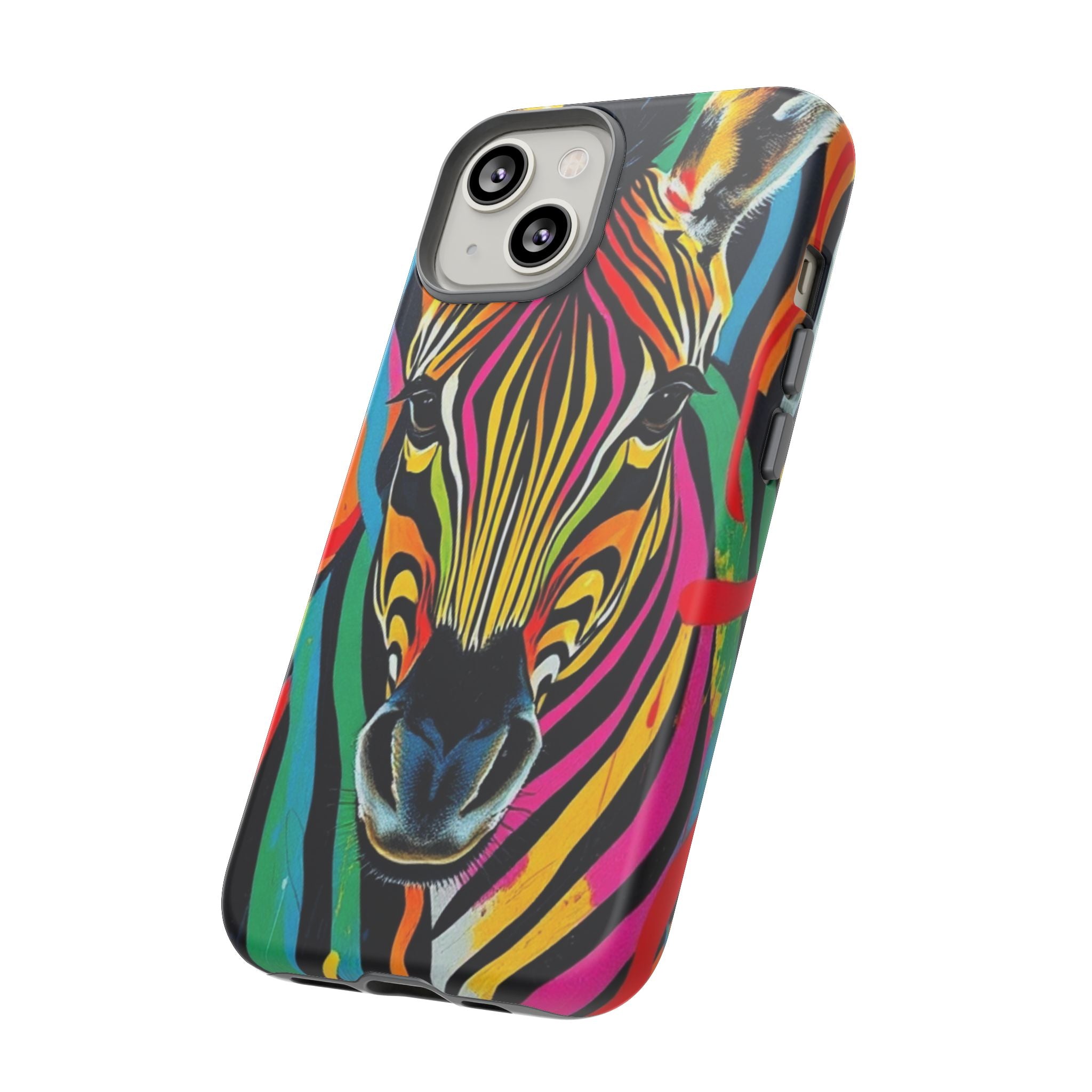 Android OR iPhone Compatible Cases - Rainbow Zebra Design - Unique Tough Cases