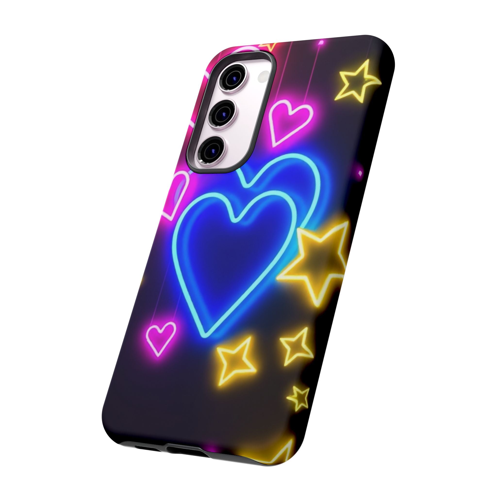 Android OR iPhone Compatible Cases - Neon Love Design - Unique Tough Cases