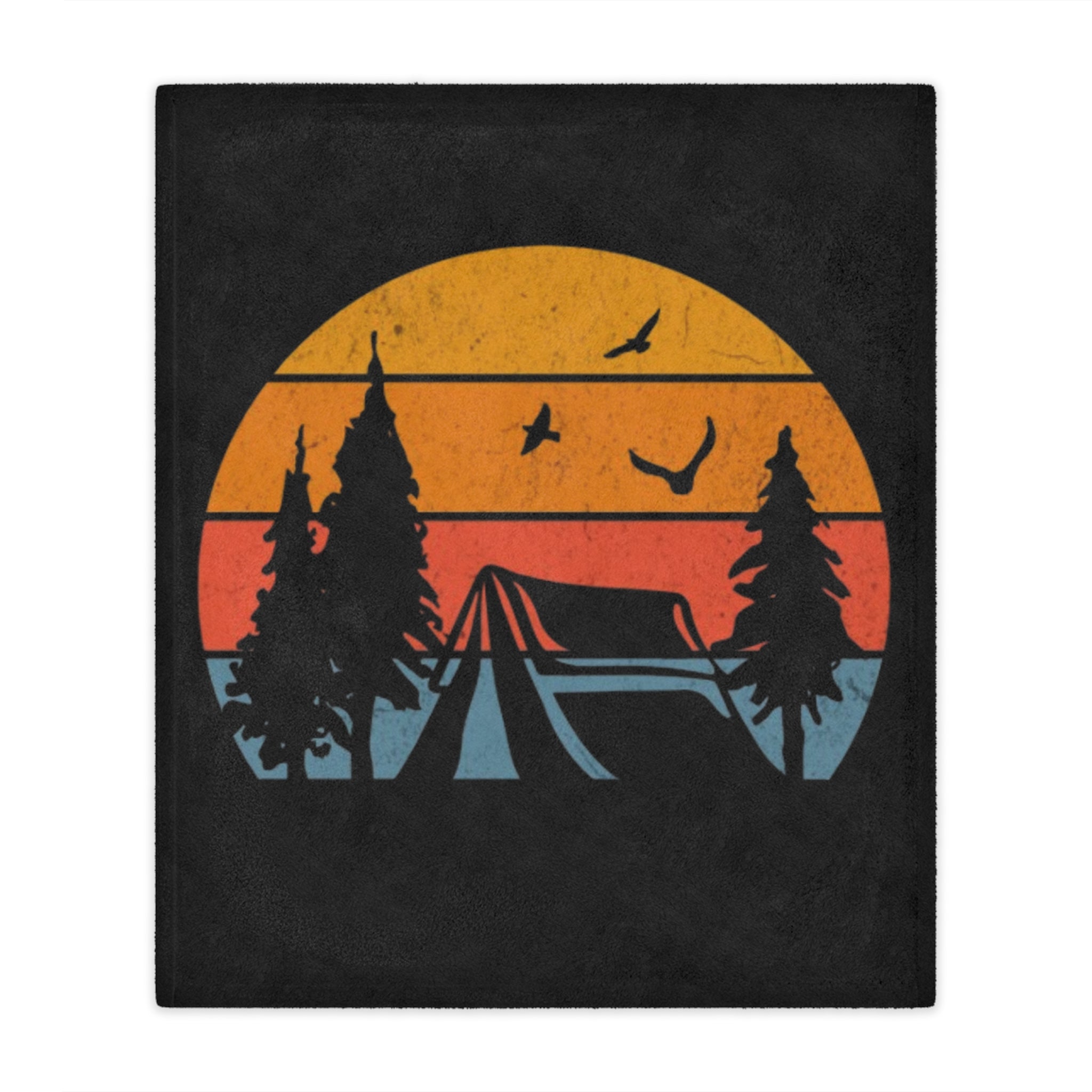 Campsite at Sunset Microfiber Blanket - EqualiTees.Me