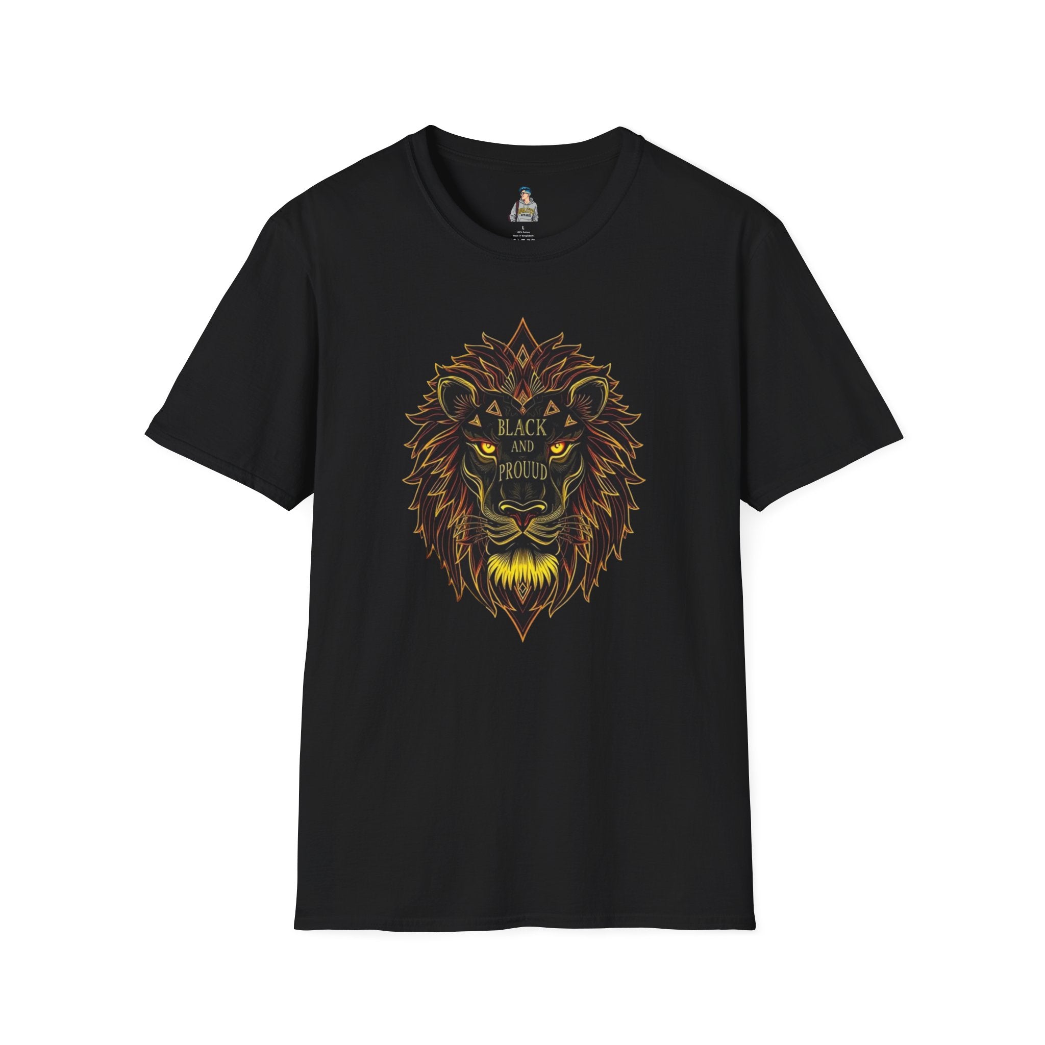 Black & Proud Lion Softstyle T-Shirt - Unisex Graphic Tee